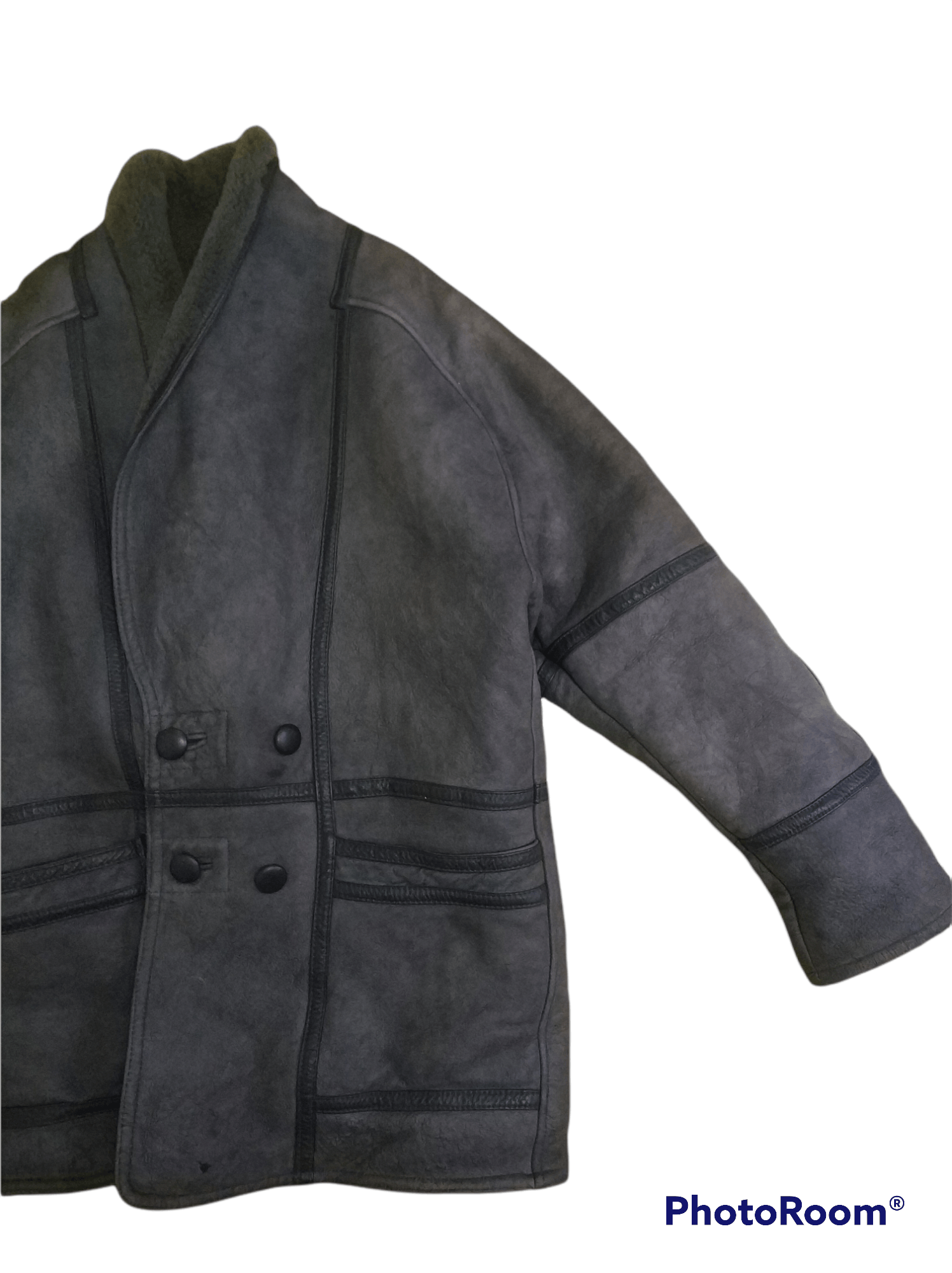Japanese Brand 🔥Faded Grey ProTest Sherpa Synthetic Leather Jacket Size US M / EU 48-50 / 2 - 3 Thumbnail