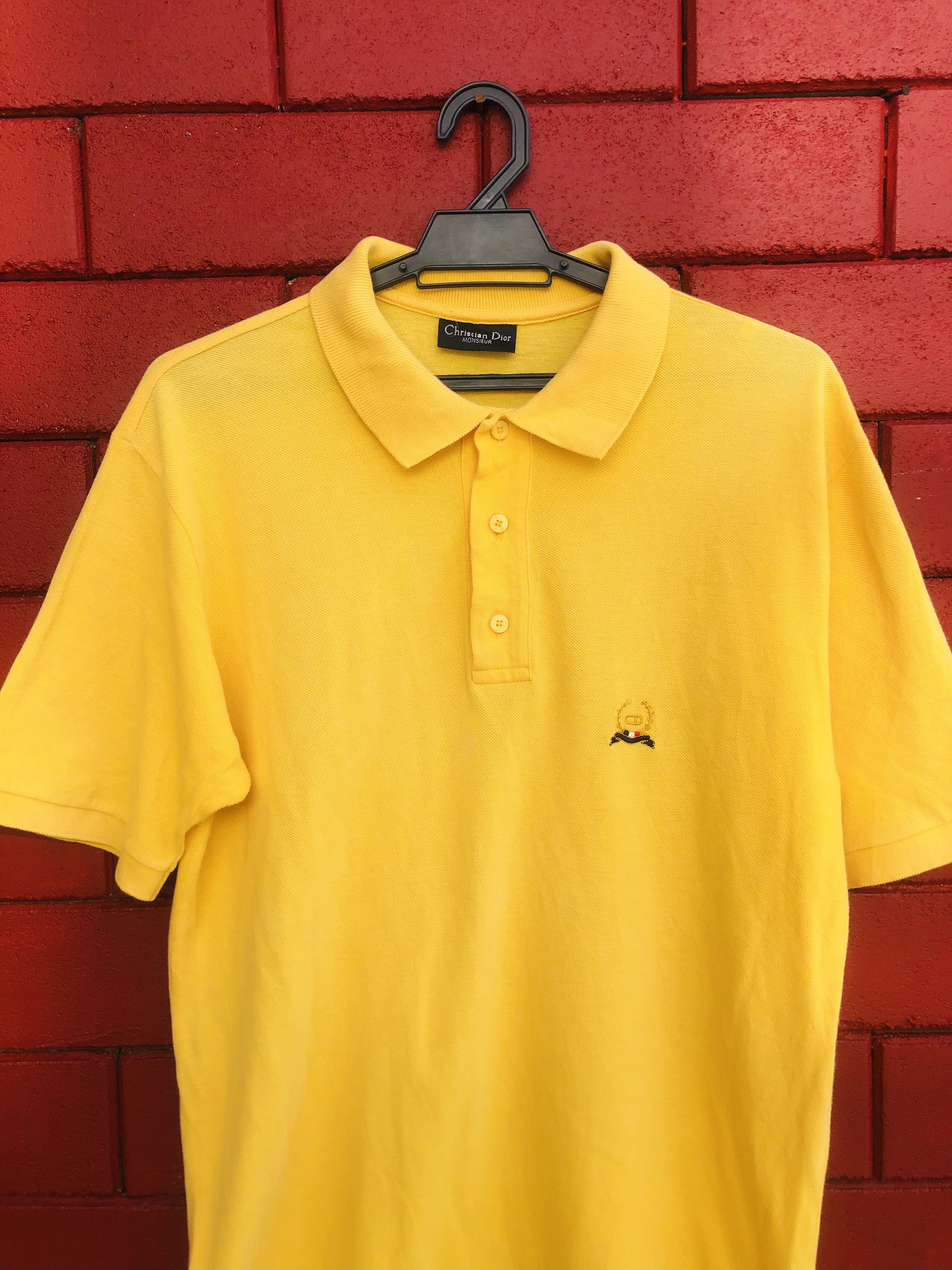 Christian Dior Monsieur × Vintage Vintage Christian Dior Monsieur Yellow Short Sleeve Size US L / EU 52-54 / 3 - 3 Thumbnail
