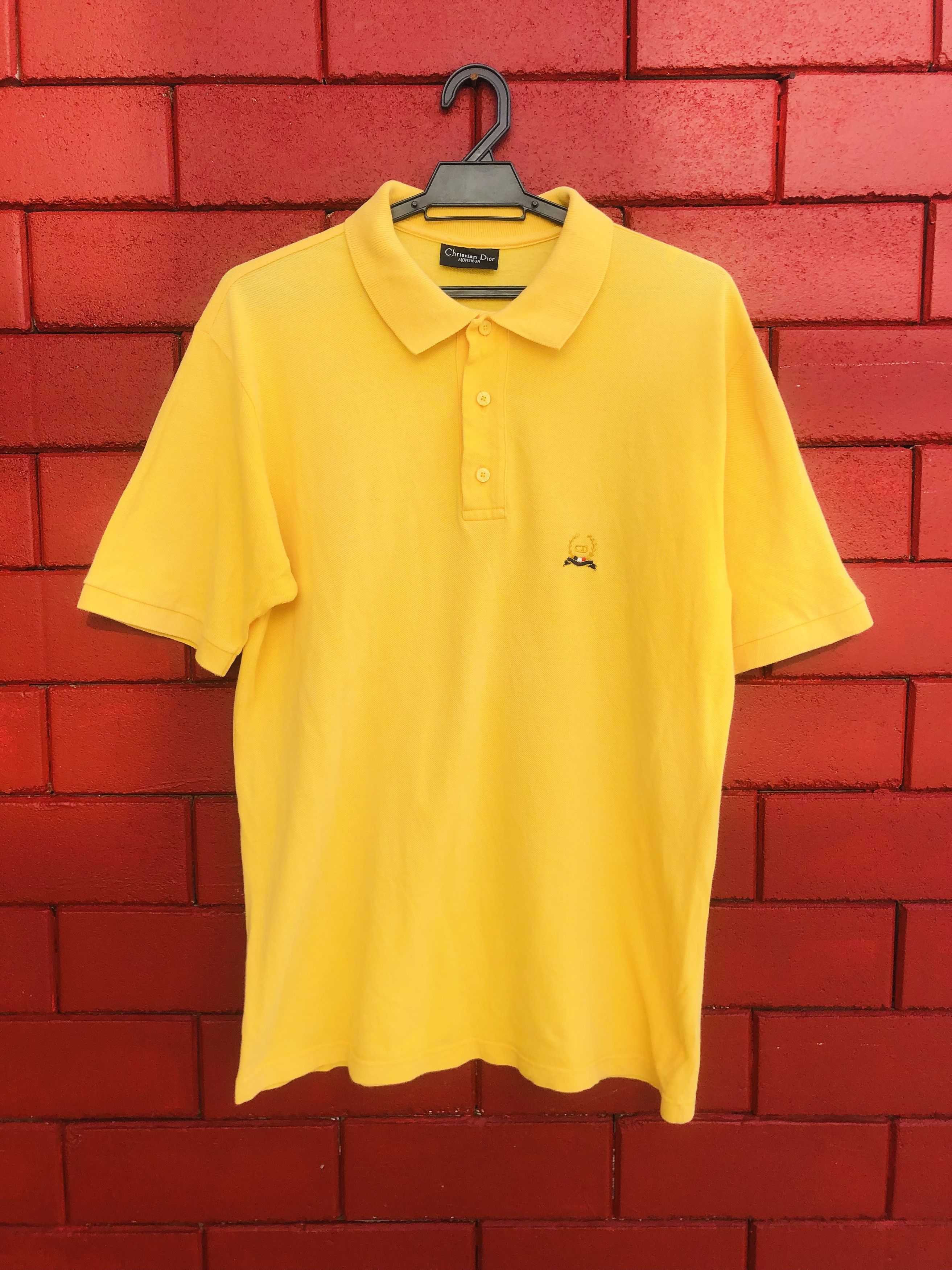 Christian Dior Monsieur × Vintage Vintage Christian Dior Monsieur Yellow Short Sleeve Size US L / EU 52-54 / 3 - 1 Thumbnail