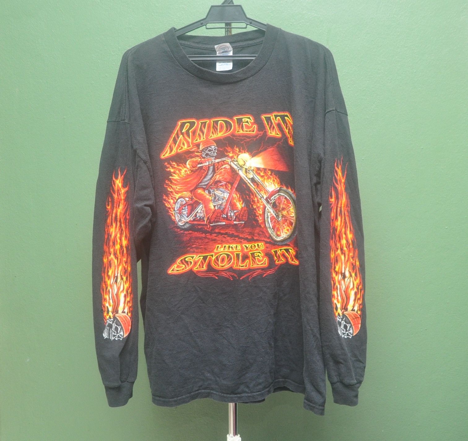 Japanese Brand × Vintage Vintage Motorcycle Ride It Like You Stole It Long Sleve Size US XL / EU 56 / 4 - 1 Thumbnail