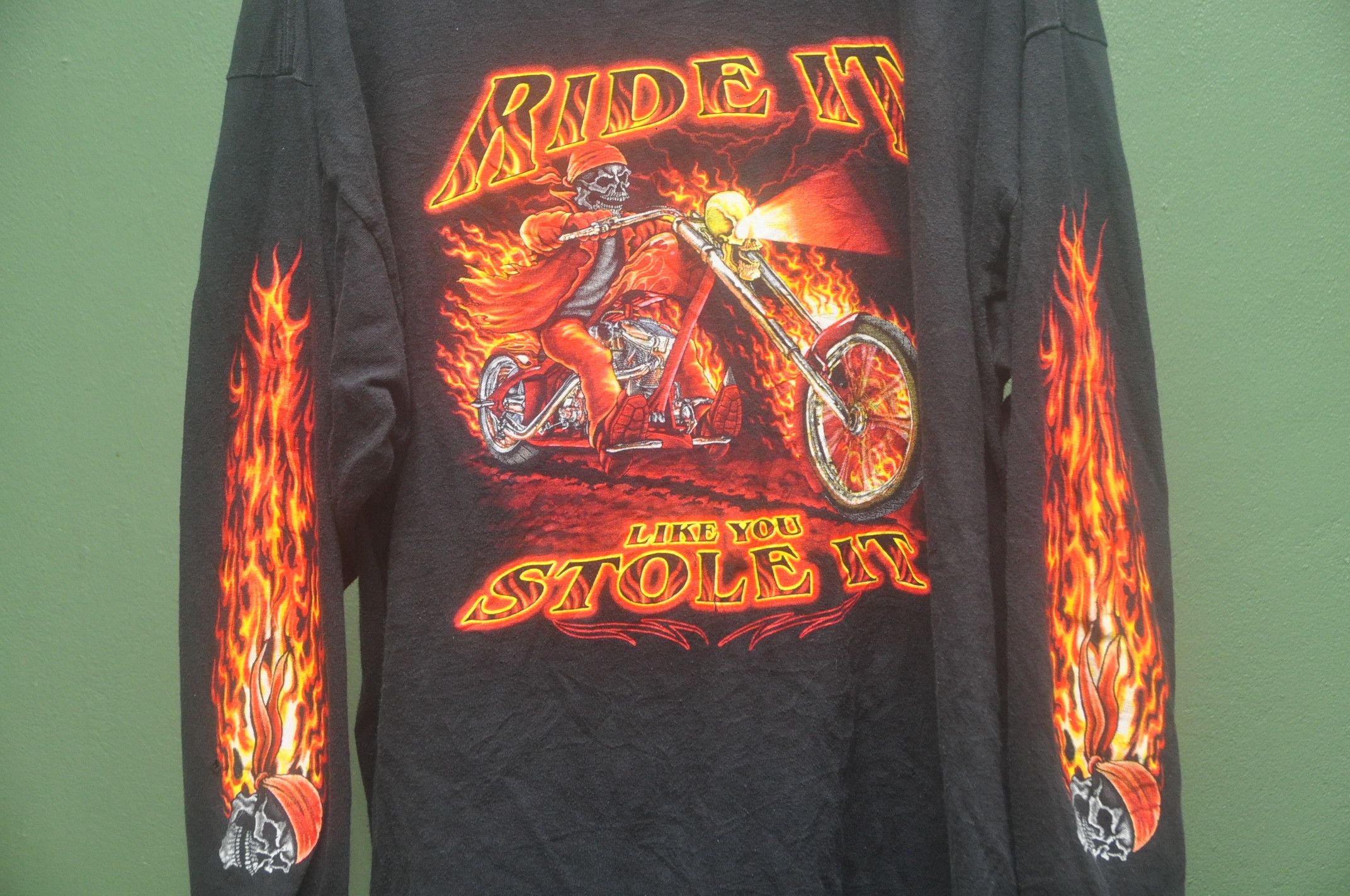 Japanese Brand × Vintage Vintage Motorcycle Ride It Like You Stole It Long Sleve Size US XL / EU 56 / 4 - 2 Thumbnail