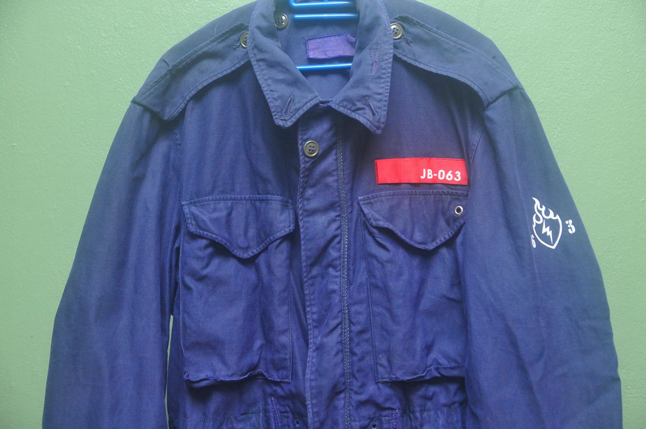 Japanese Brand × Vintage Vintage Army Military Blue Navy Designer Fashion Jacket Size US L / EU 52-54 / 3 - 2 Thumbnail