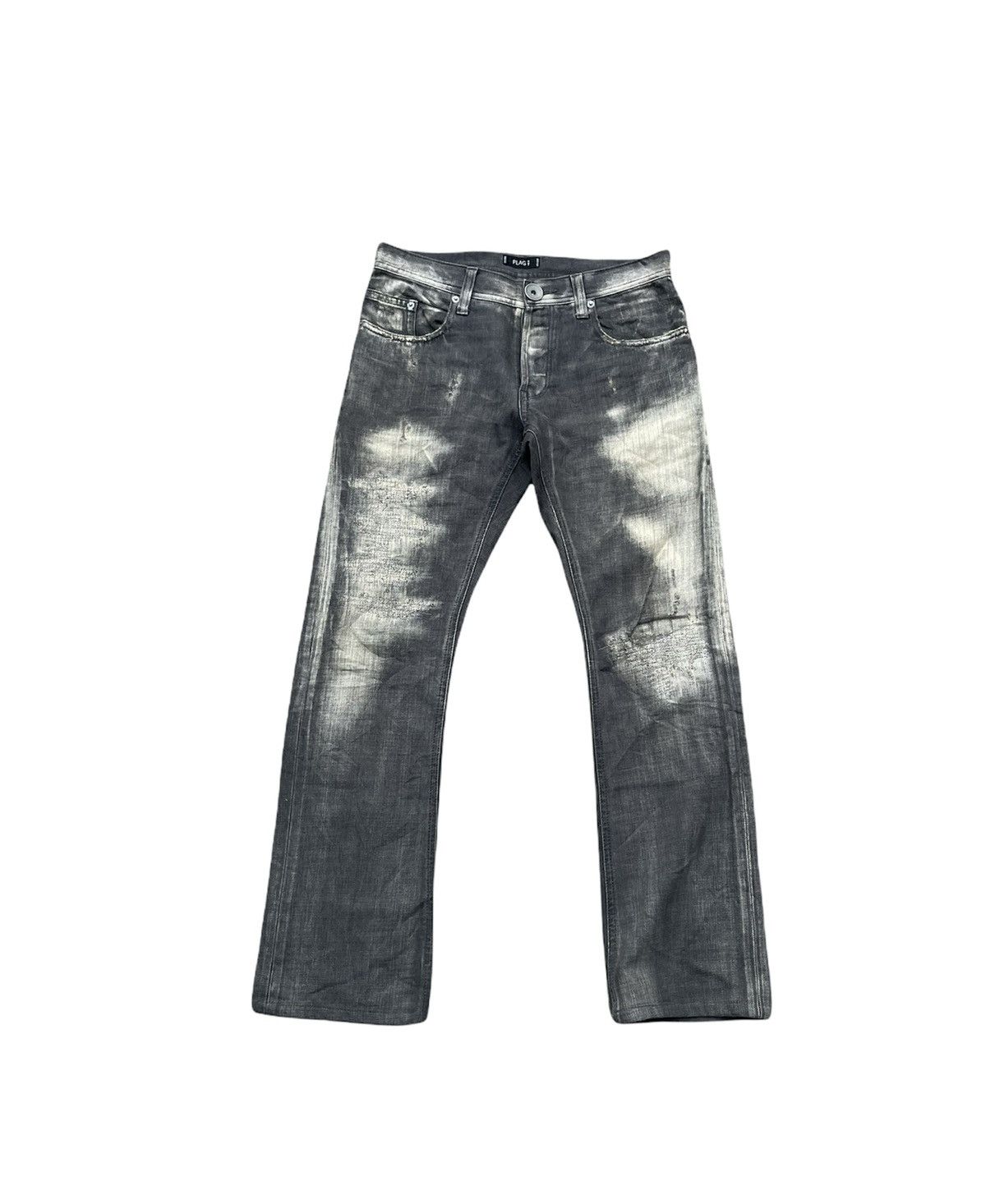 Japanese Brand Plag Aging Wash & Rework Zig Zag Denim Size US 32 / EU 48 - 1 Thumbnail