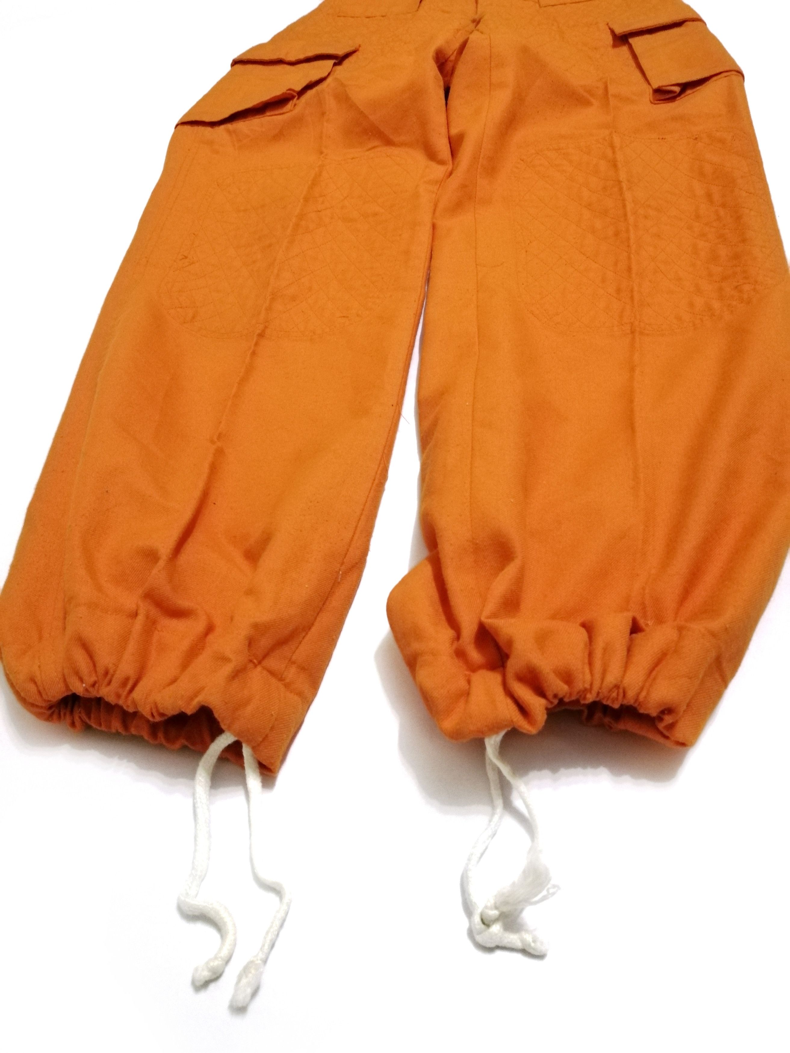 Japanese Brand Vintage 90s workers cargo pants hem strings orange colour Size US 29 - 6 Thumbnail