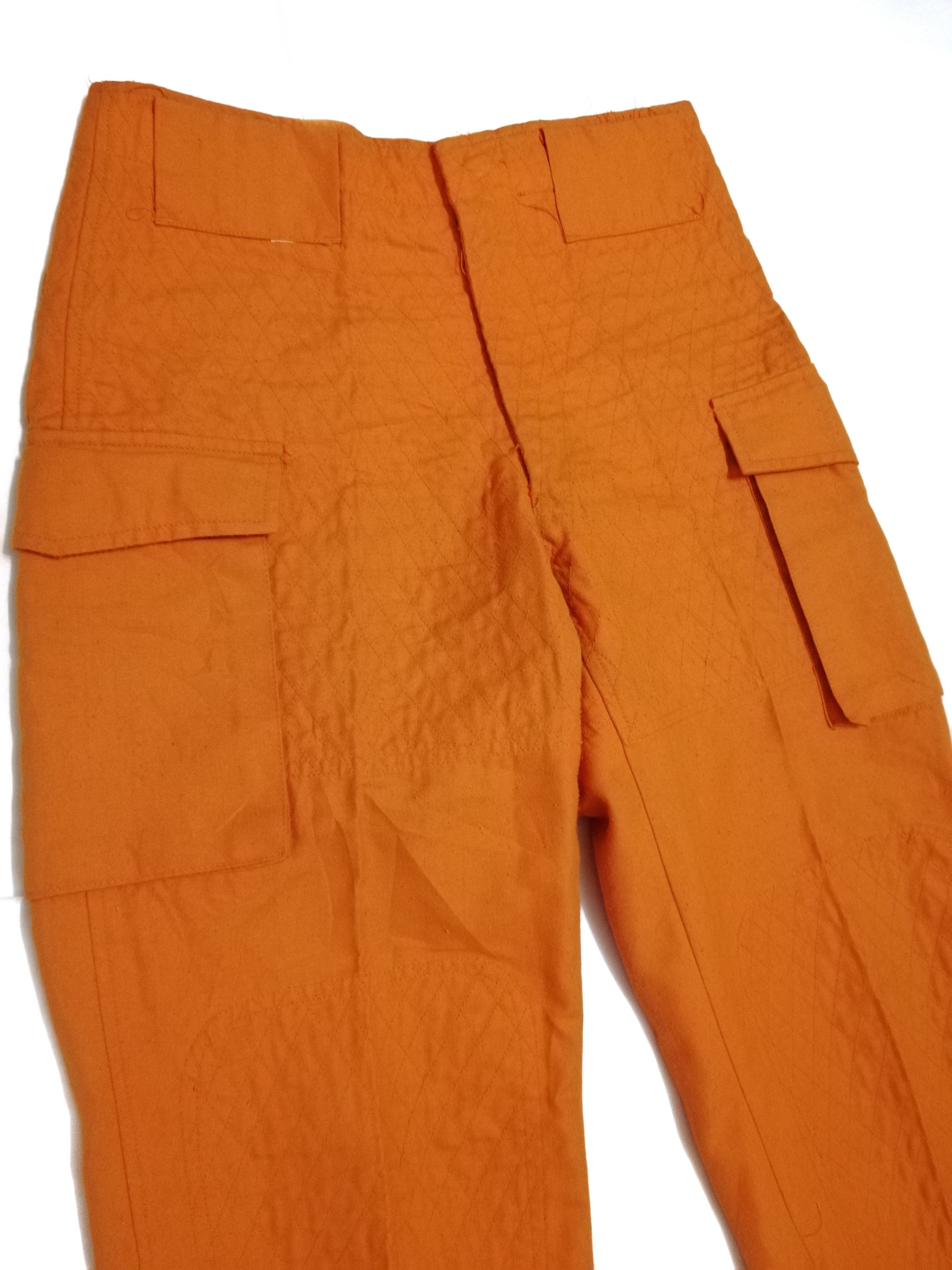 Japanese Brand Vintage 90s workers cargo pants hem strings orange colour Size US 29 - 4 Thumbnail