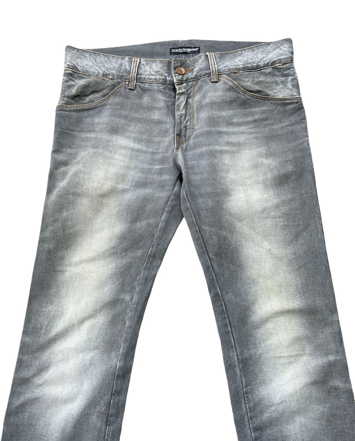 Designer Dolce & Gabbana 14 gold Vintage Aging faded Wash Denim Size US 34 / EU 50 - 4 Thumbnail