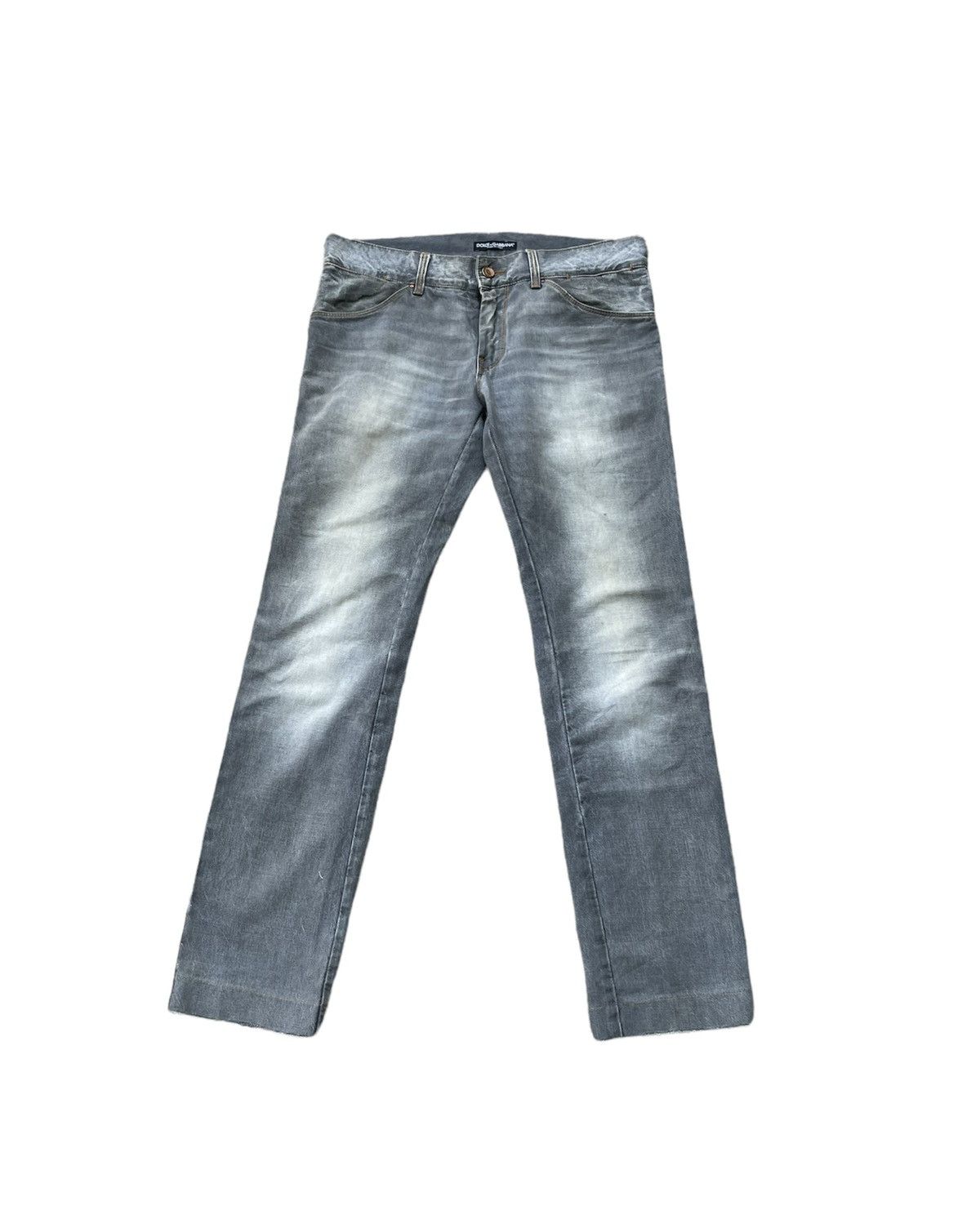 Dolce & Gabbana 14 gold Vintage Aging faded Wash Denim