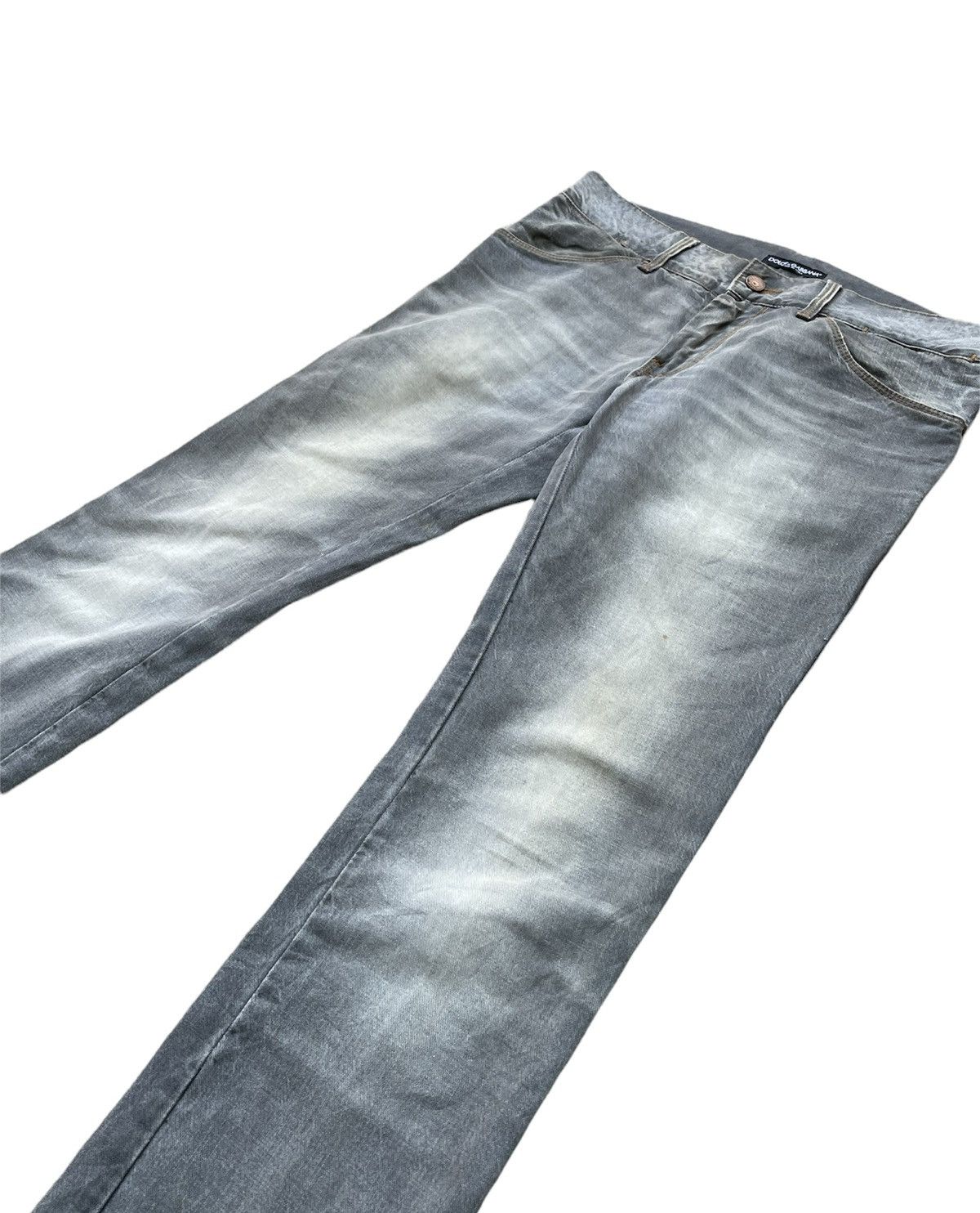 Designer Dolce & Gabbana 14 gold Vintage Aging faded Wash Denim Size US 34 / EU 50 - 3 Thumbnail