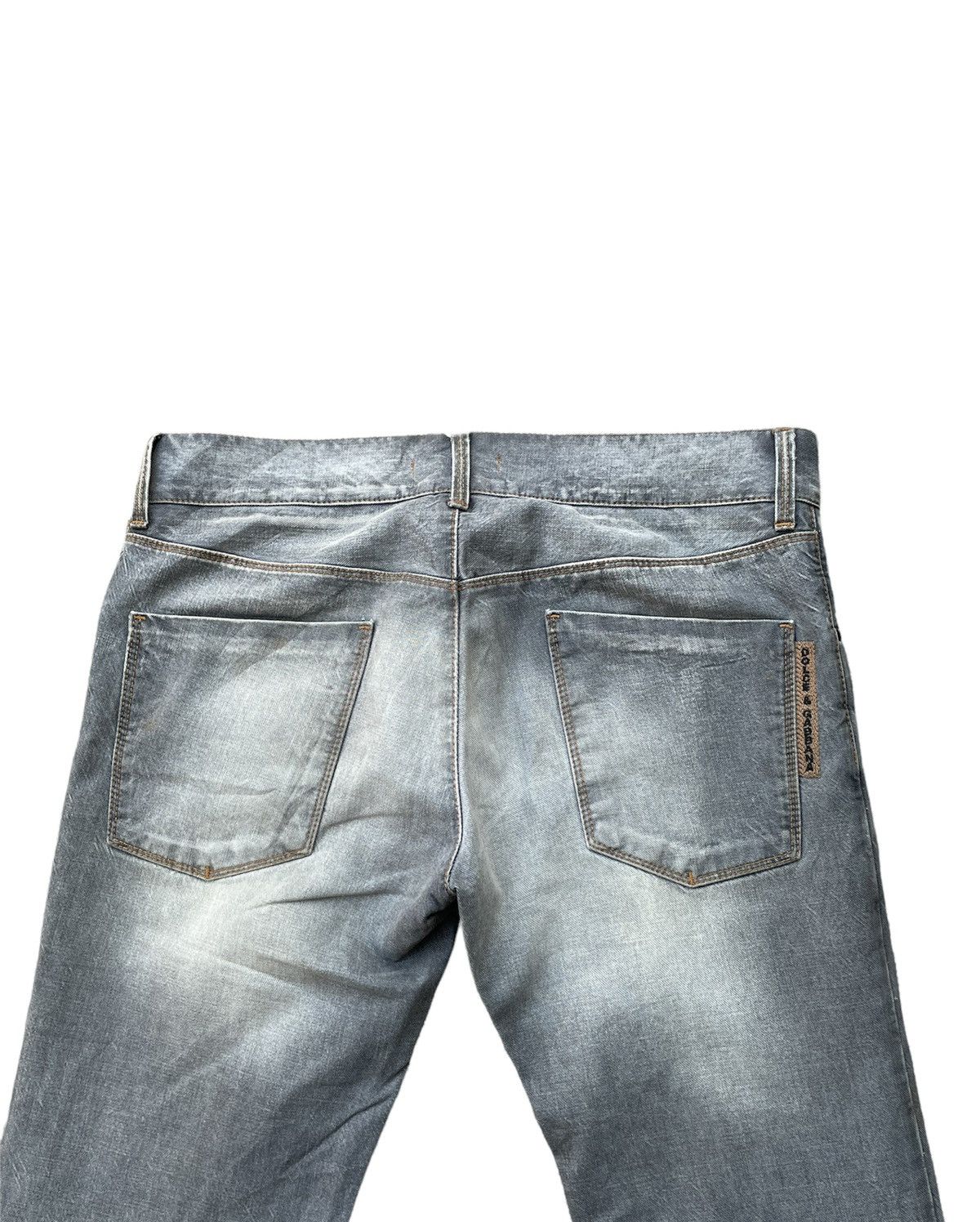 Designer Dolce & Gabbana 14 gold Vintage Aging faded Wash Denim Size US 34 / EU 50 - 10 Thumbnail
