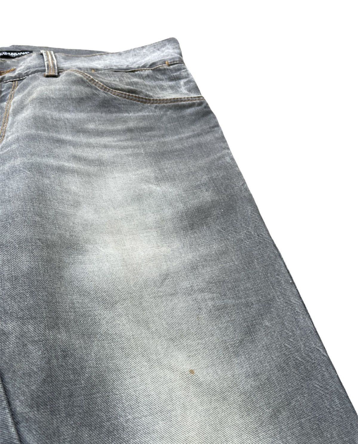 Designer Dolce & Gabbana 14 gold Vintage Aging faded Wash Denim Size US 34 / EU 50 - 5 Thumbnail