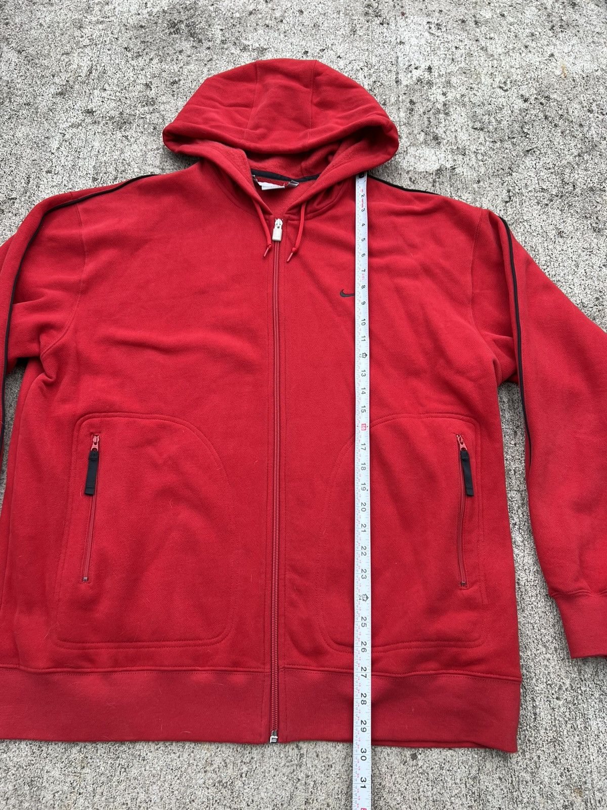 Nike × Vintage Vintage Y2K Nike Red Embroidered Soft Zip Hoodie Size US XXL / EU 58 / 5 - 7 Thumbnail