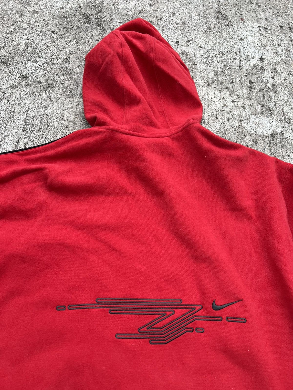 Nike × Vintage Vintage Y2K Nike Red Embroidered Soft Zip Hoodie Size US XXL / EU 58 / 5 - 6 Thumbnail