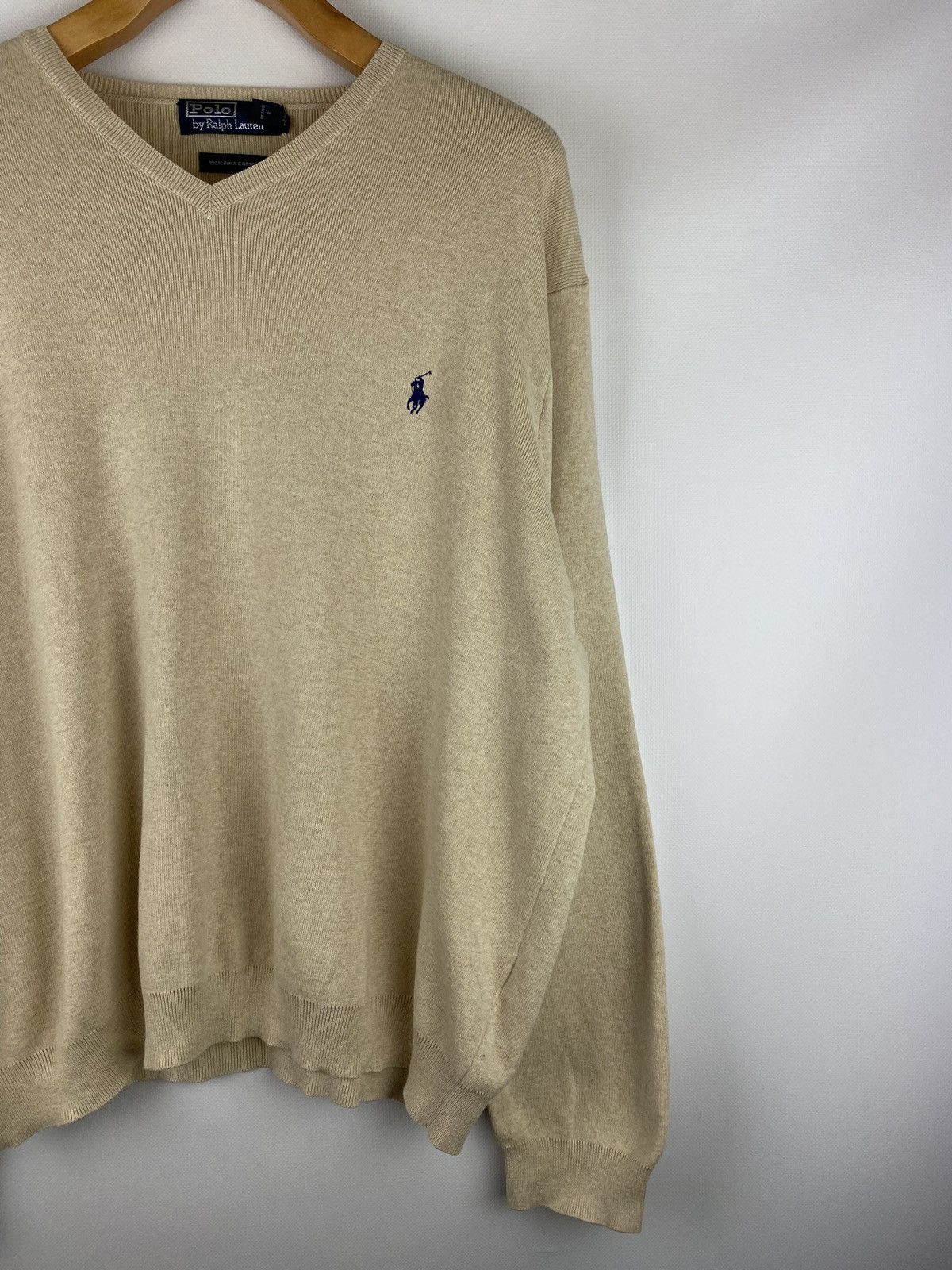 Vintage VTG 90s Polo by Ralph Lauren men’s v-neck sweater pullover Size US XXL / EU 58 / 5 - 4 Thumbnail