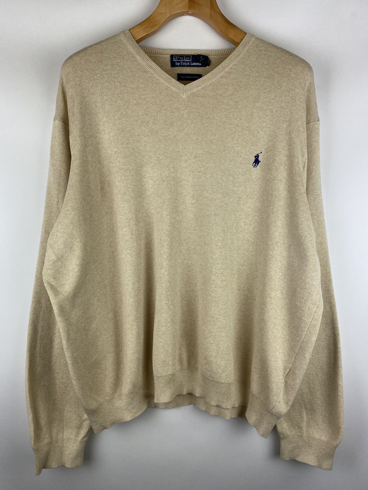 Vintage VTG 90s Polo by Ralph Lauren men’s v-neck sweater pullover Size US XXL / EU 58 / 5 - 2 Thumbnail