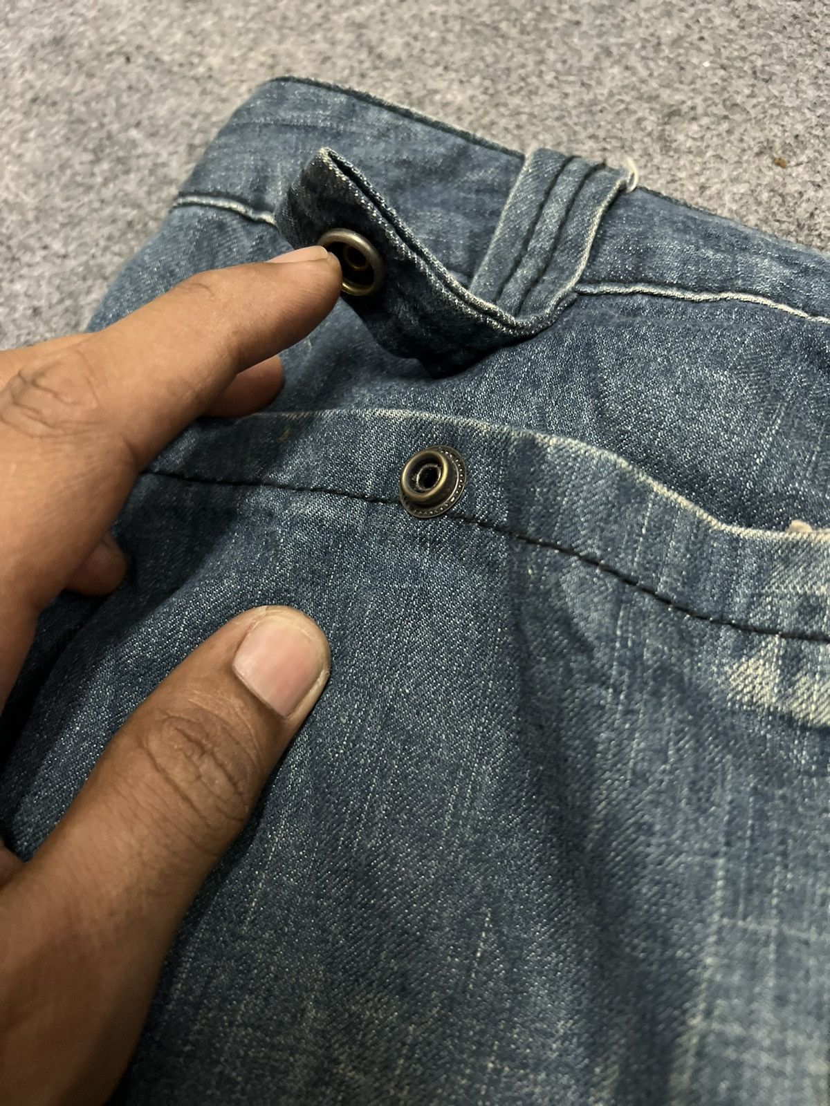 Japanese Brand × Vintage FLARED💥DISTRESSED DENIM CARGO CDG STYLE Size US 32 / EU 48 - 10 Thumbnail