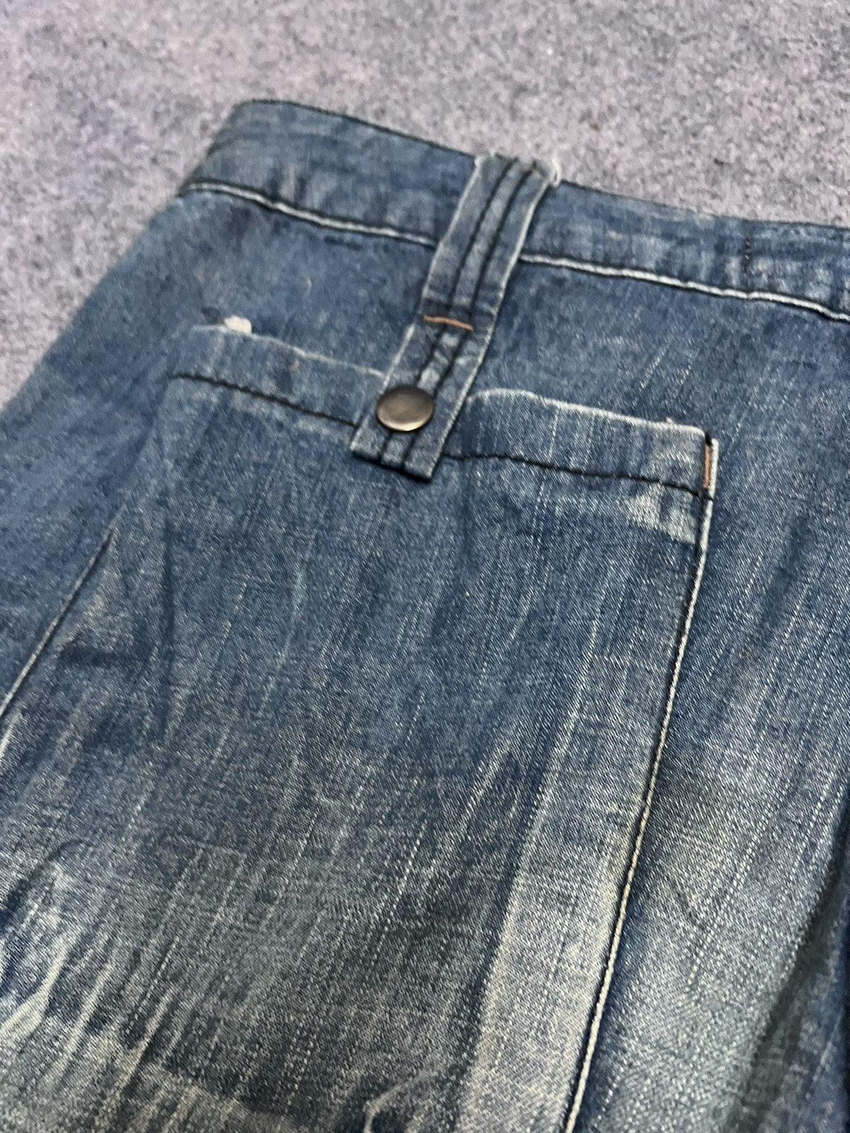 Japanese Brand × Vintage FLARED💥DISTRESSED DENIM CARGO CDG STYLE Size US 32 / EU 48 - 9 Thumbnail