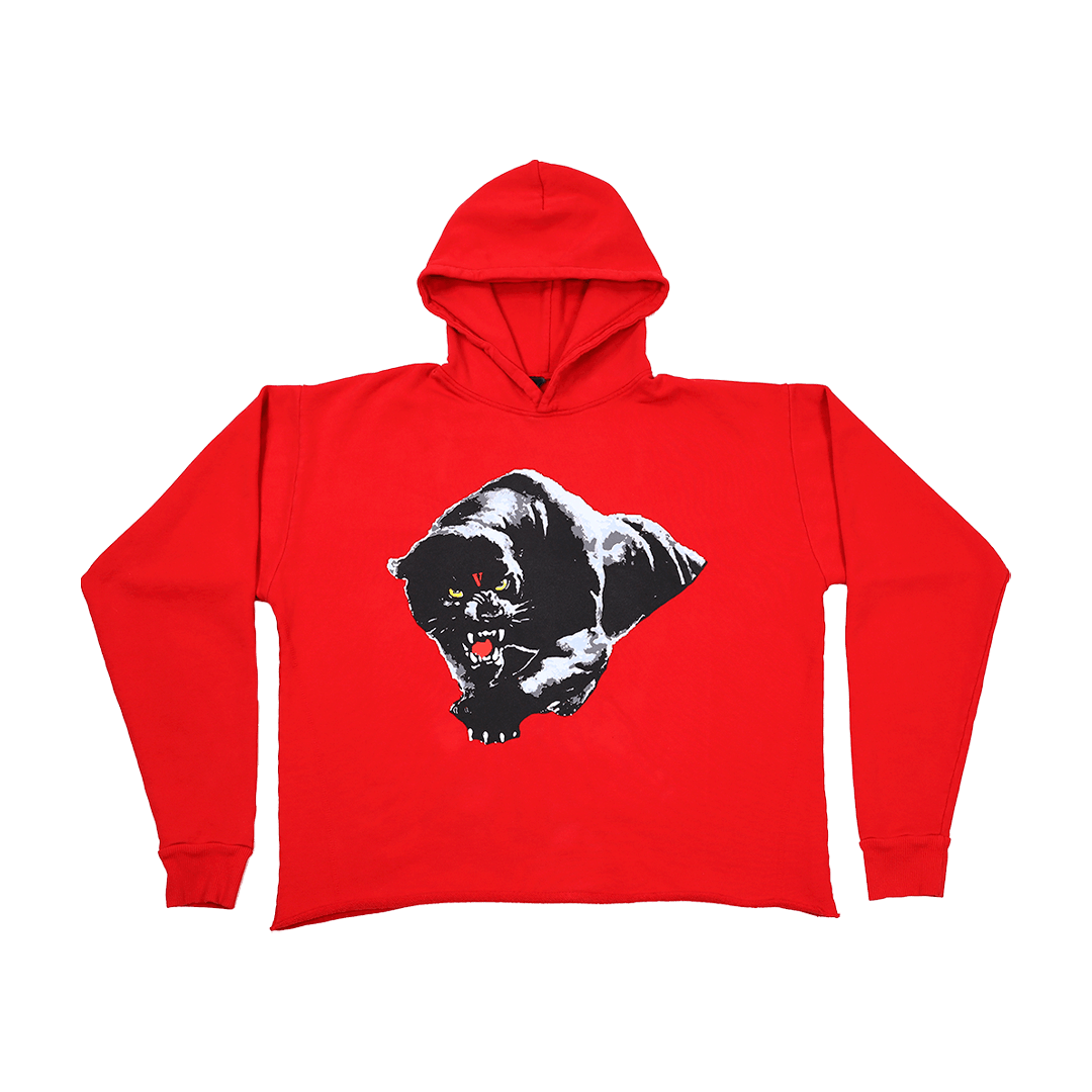 Pre-owned Vlone New  Black V Panther Hoodie - Xl Worn By Quavo In Red