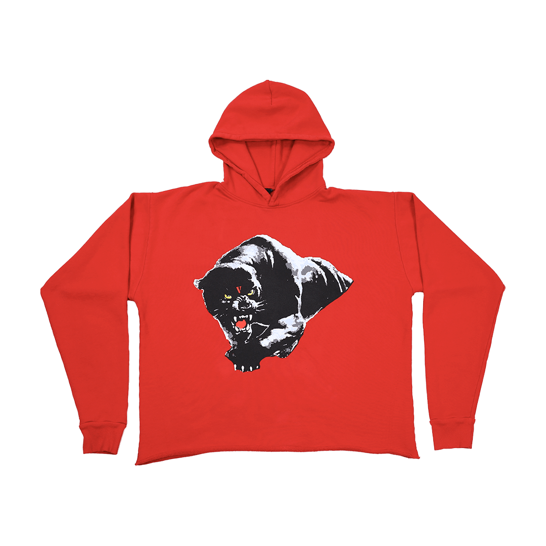 image of New Vlone Black V Panther Hoodie - XL Worn By Quavo in Red, Men's