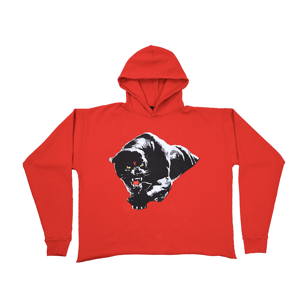 Pre-owned Vlone New  Black V Panther Hoodie - Xl Worn By Quavo In Red