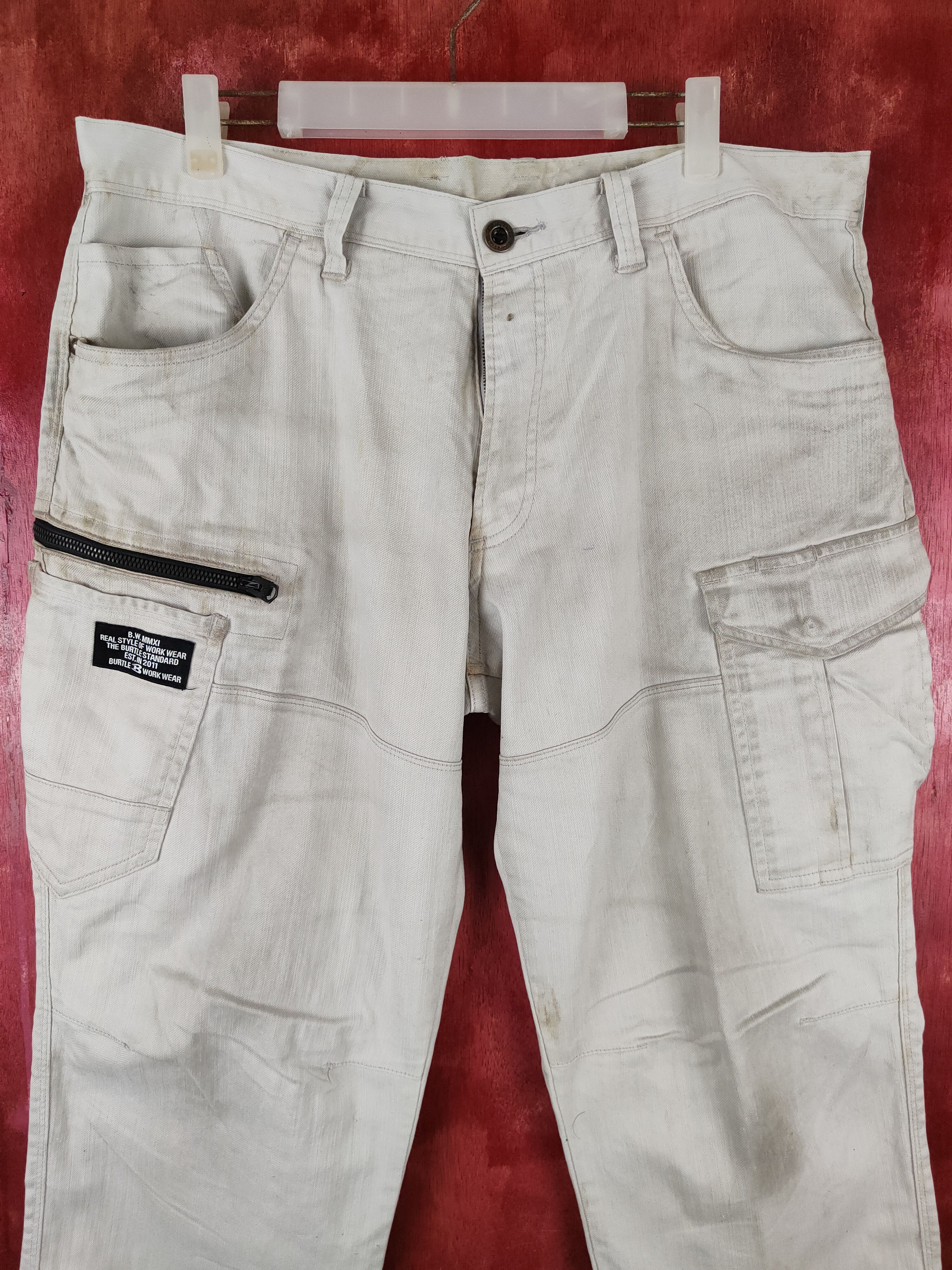 Japanese Brand × Vintage Burtle Beige Multi Pocket Tactical Cargo Pants #S708 Size US 36 / EU 52 - 2 Thumbnail