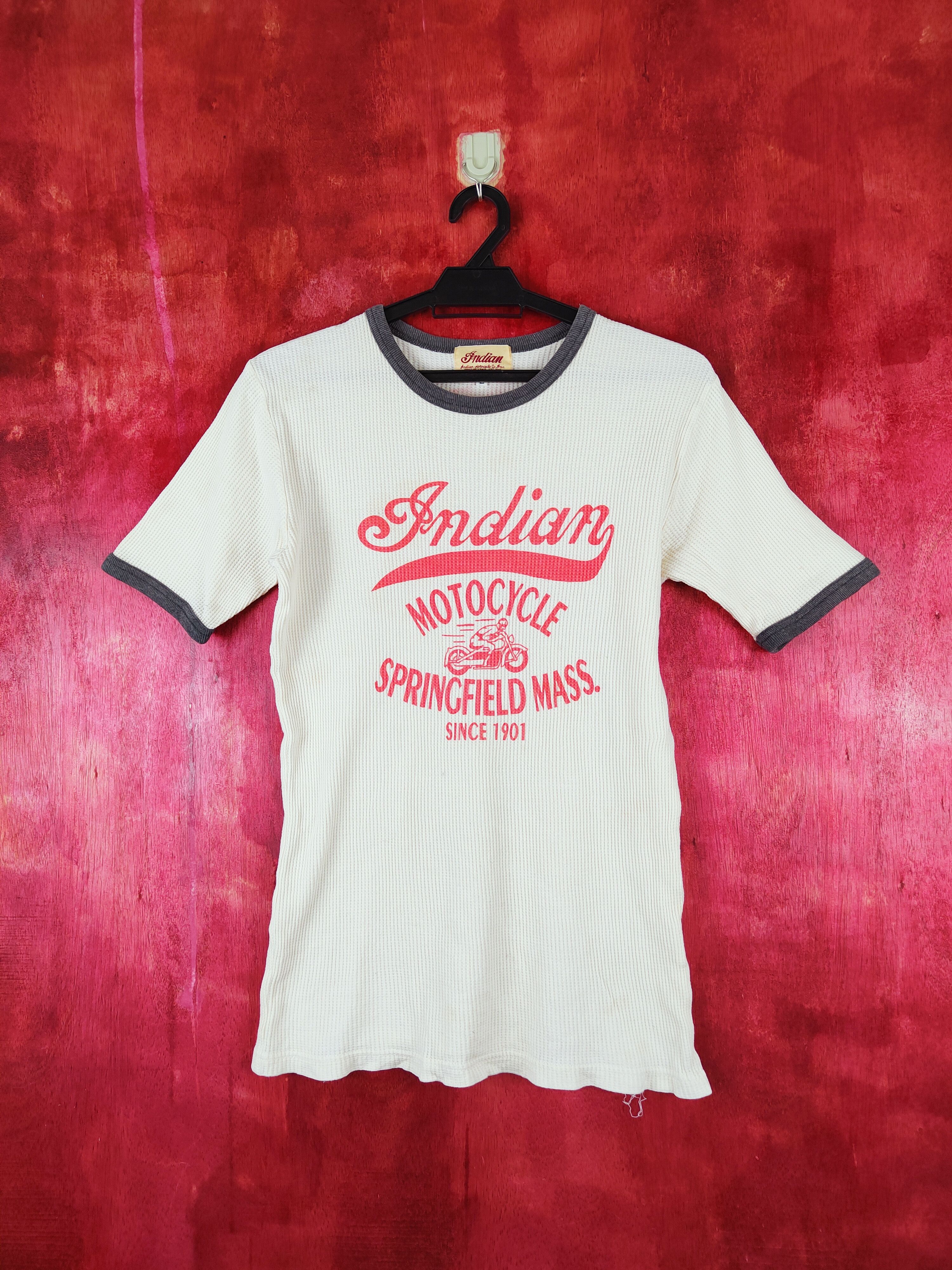 Indian Motorcycle Indian Motocycle vintage Cream Short Sleeve T-shirt #S707 Size L / US 10 / IT 46 - 1 Thumbnail