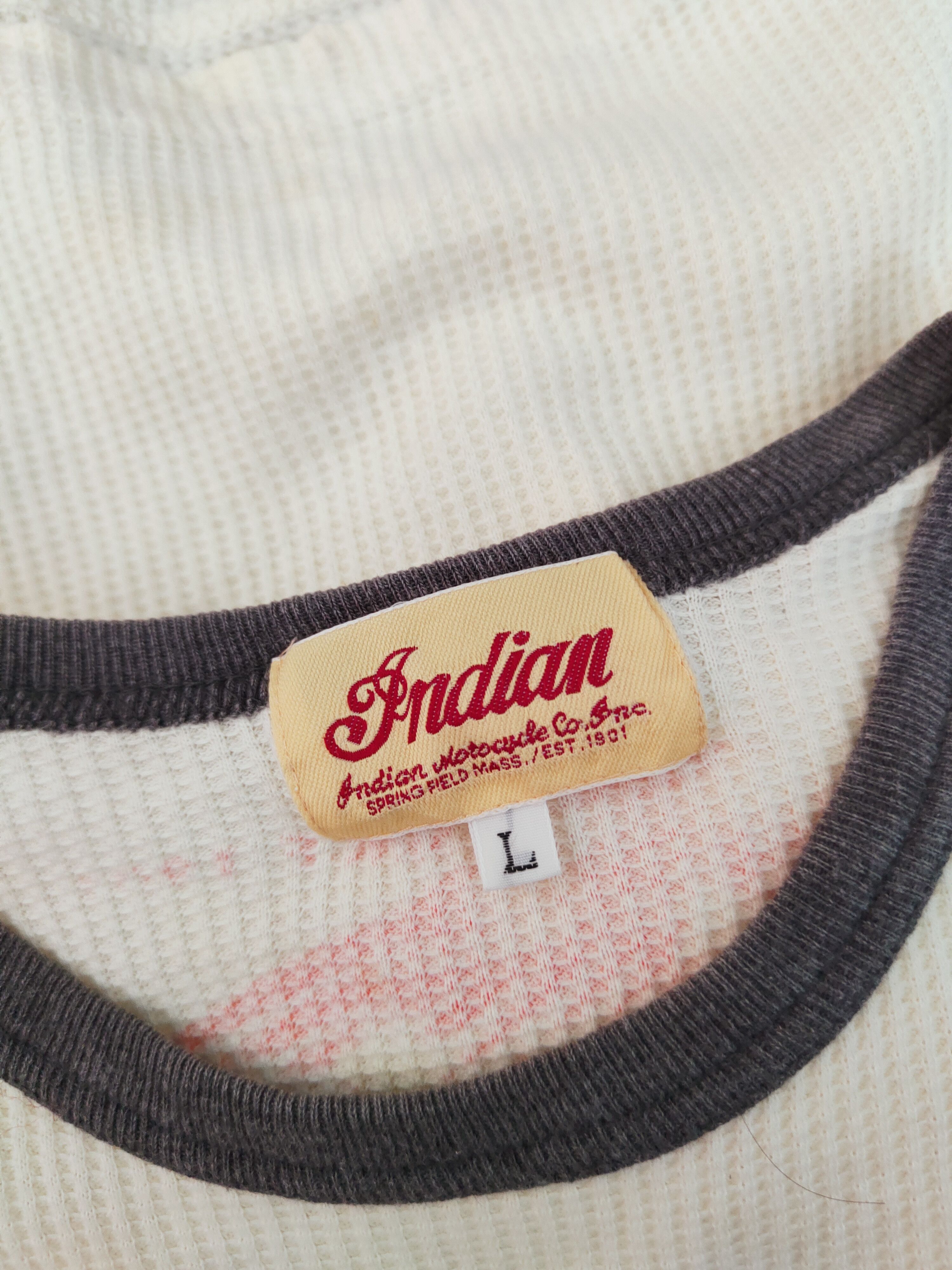Indian Motorcycle Indian Motocycle vintage Cream Short Sleeve T-shirt #S707 Size L / US 10 / IT 46 - 14 Thumbnail