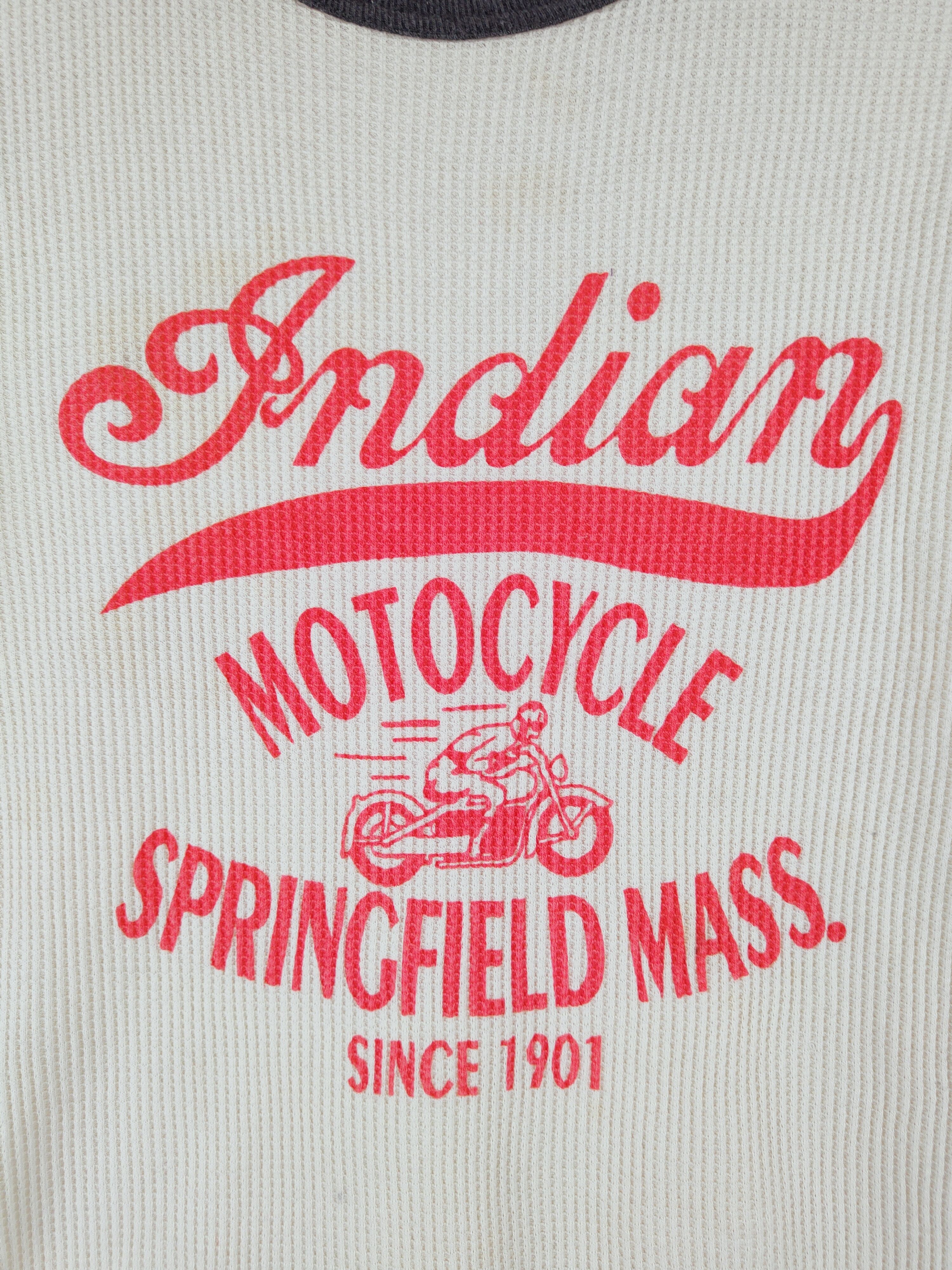 Indian Motorcycle Indian Motocycle vintage Cream Short Sleeve T-shirt #S707 Size L / US 10 / IT 46 - 3 Thumbnail