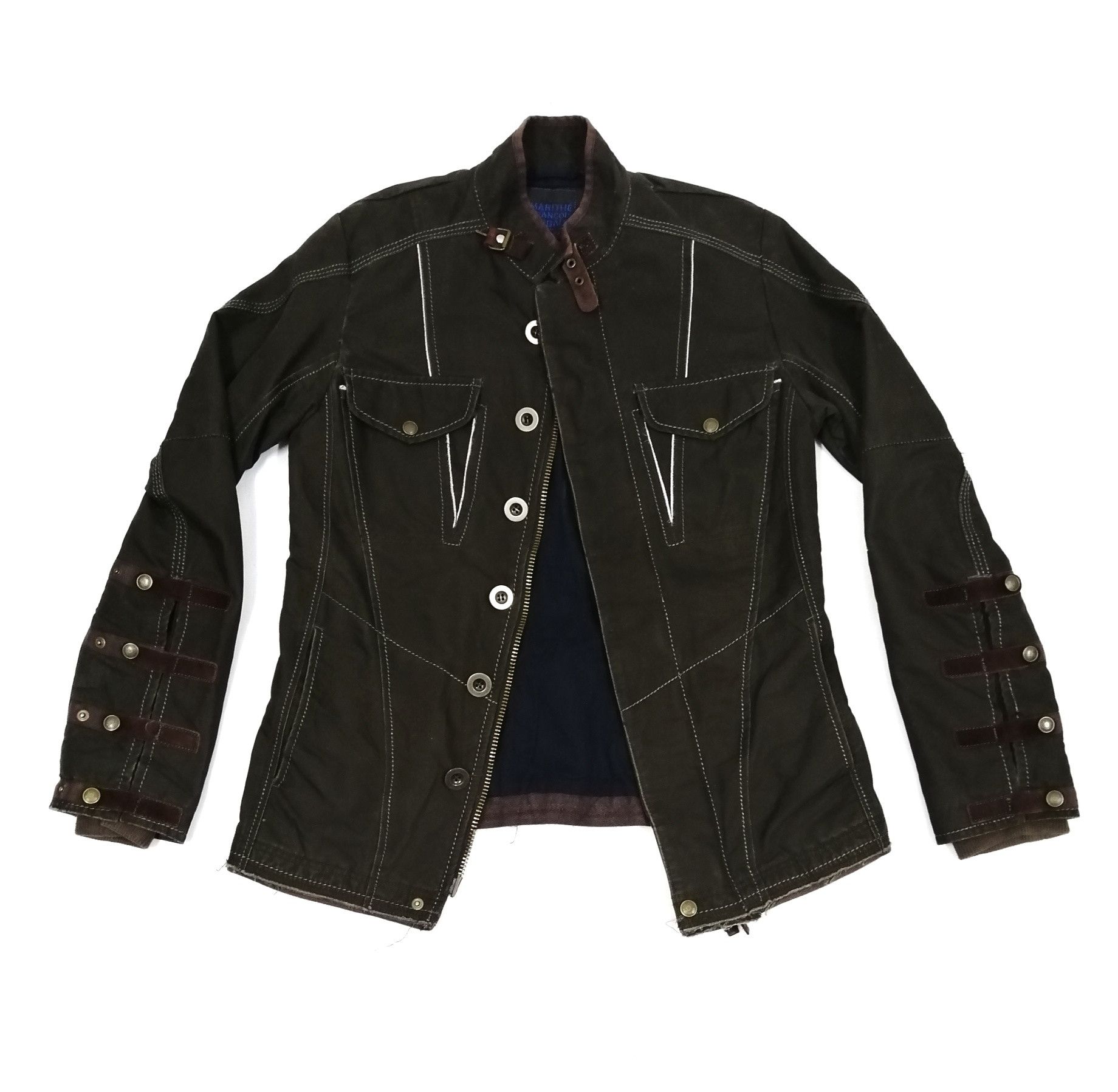 Marithe + Francois Girbaud MFG Bondage Asymmetric Distressed Jacket Size US S / EU 44-46 / 1 - 1 Thumbnail