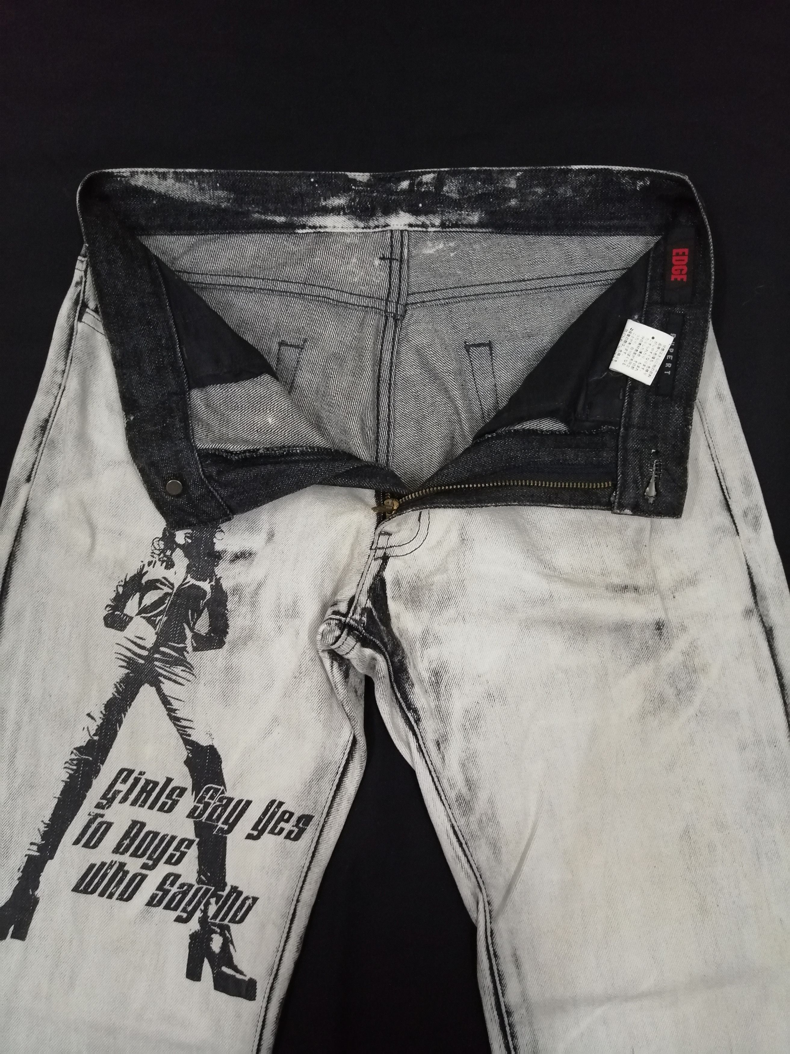 If Six Was Nine × Japanese Brand Japanese EDGE RUPERT Painted Asid Wash Denim Flare Pants Size US 30 / EU 46 - 6 Thumbnail