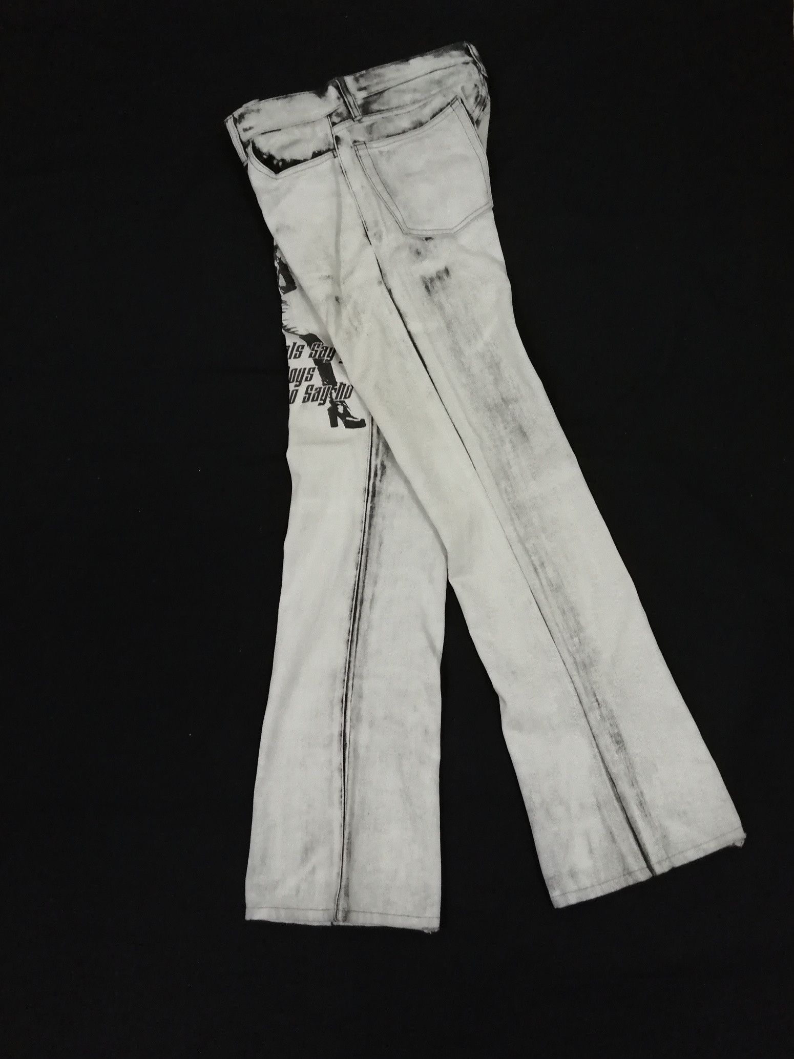 If Six Was Nine × Japanese Brand Japanese EDGE RUPERT Painted Asid Wash Denim Flare Pants Size US 30 / EU 46 - 4 Thumbnail