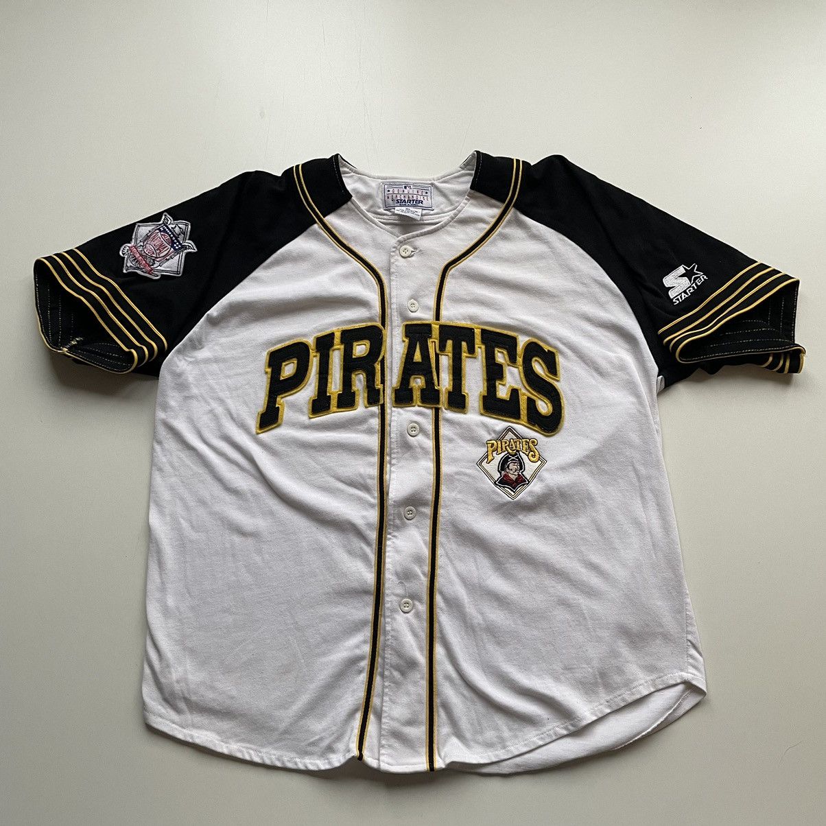 MLB × Starter × Vintage Vintage 90s Pittsburgh Pirates Embroidered Starter Jersey XL Size US M / EU 48-50 / 2 - 1 Thumbnail