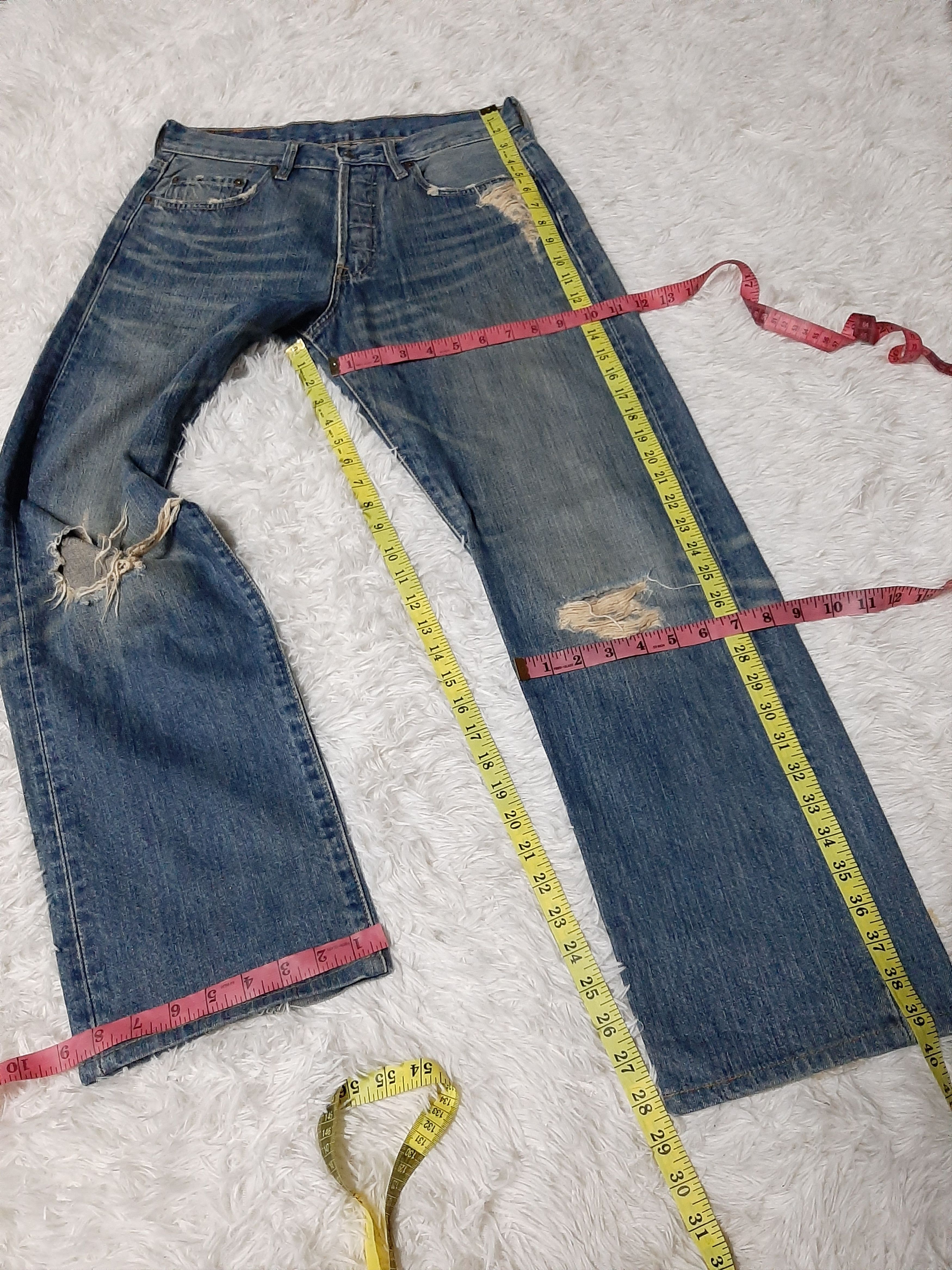 Levi's × Vintage VINTAGE 90s LEVI'S 501 DISTRESSED DENIM NICE STYLE Size US 30 / EU 46 - 20 Thumbnail