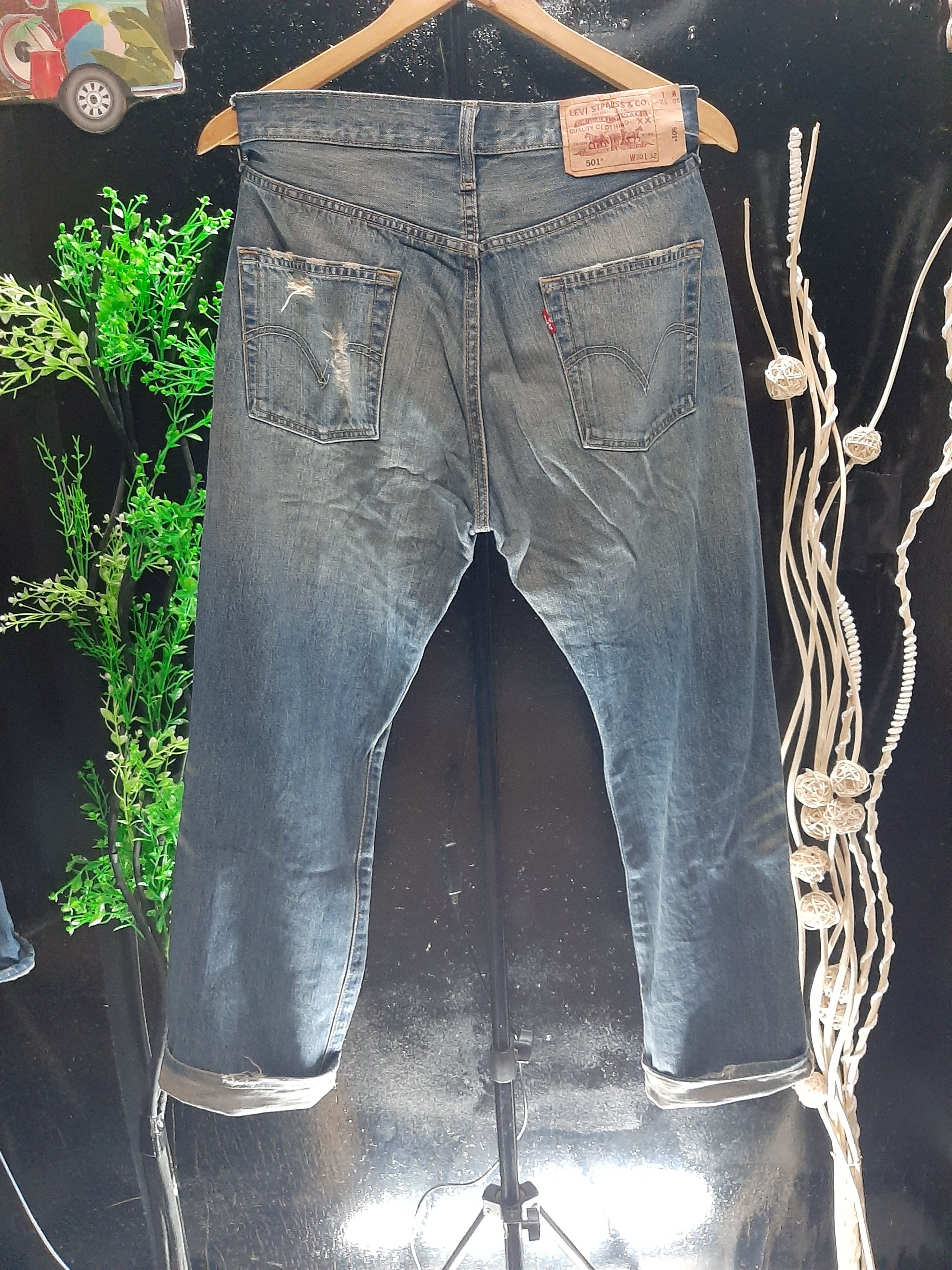 Levi's × Vintage VINTAGE 90s LEVI'S 501 DISTRESSED DENIM NICE STYLE Size US 30 / EU 46 - 1 Thumbnail