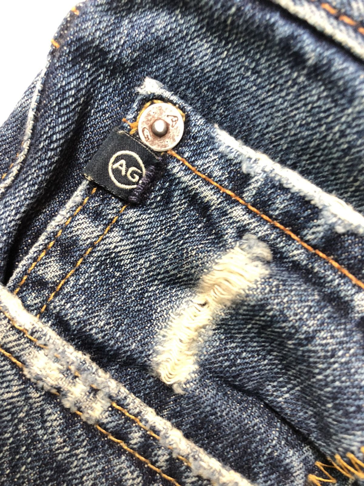AG Adriano Goldschmied × Designer ADRIANO GOLDSCHMIED DISSTRESSED BLUE WASH DENIM Size US 32 / EU 48 - 5 Thumbnail