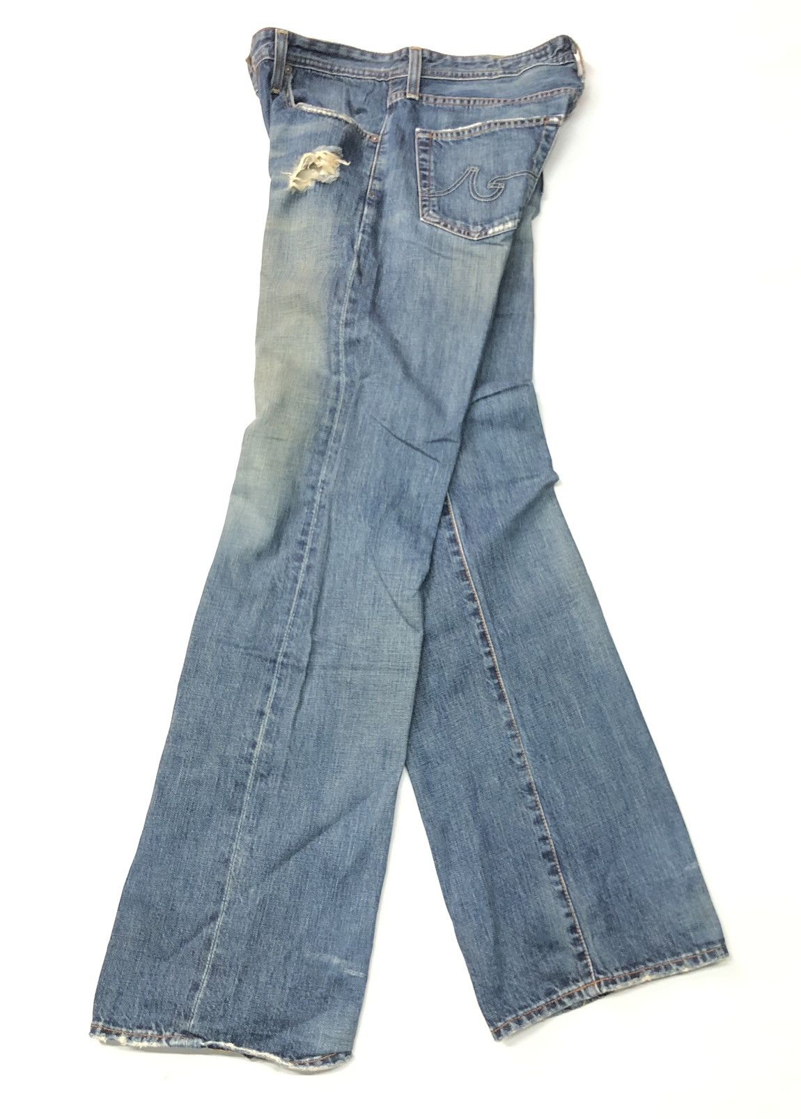 AG Adriano Goldschmied × Designer ADRIANO GOLDSCHMIED DISSTRESSED BLUE WASH DENIM Size US 32 / EU 48 - 2 Thumbnail