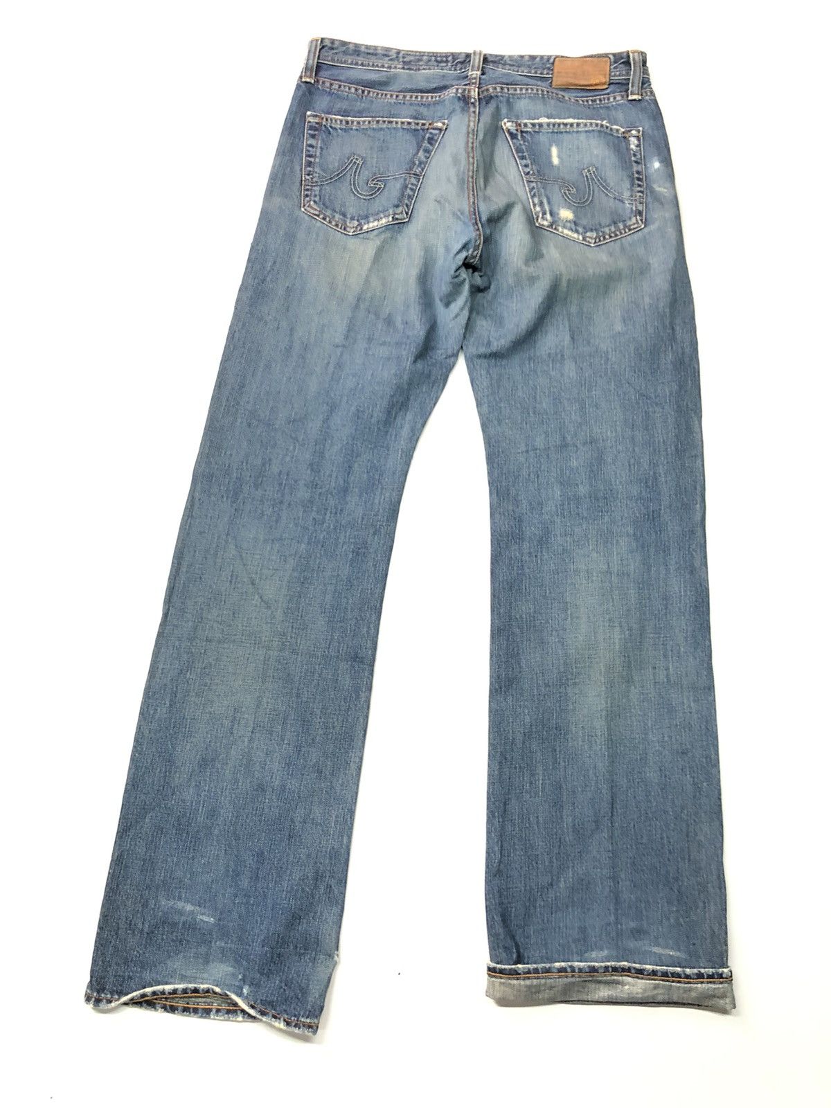 AG Adriano Goldschmied × Designer ADRIANO GOLDSCHMIED DISSTRESSED BLUE WASH DENIM Size US 32 / EU 48 - 14 Thumbnail