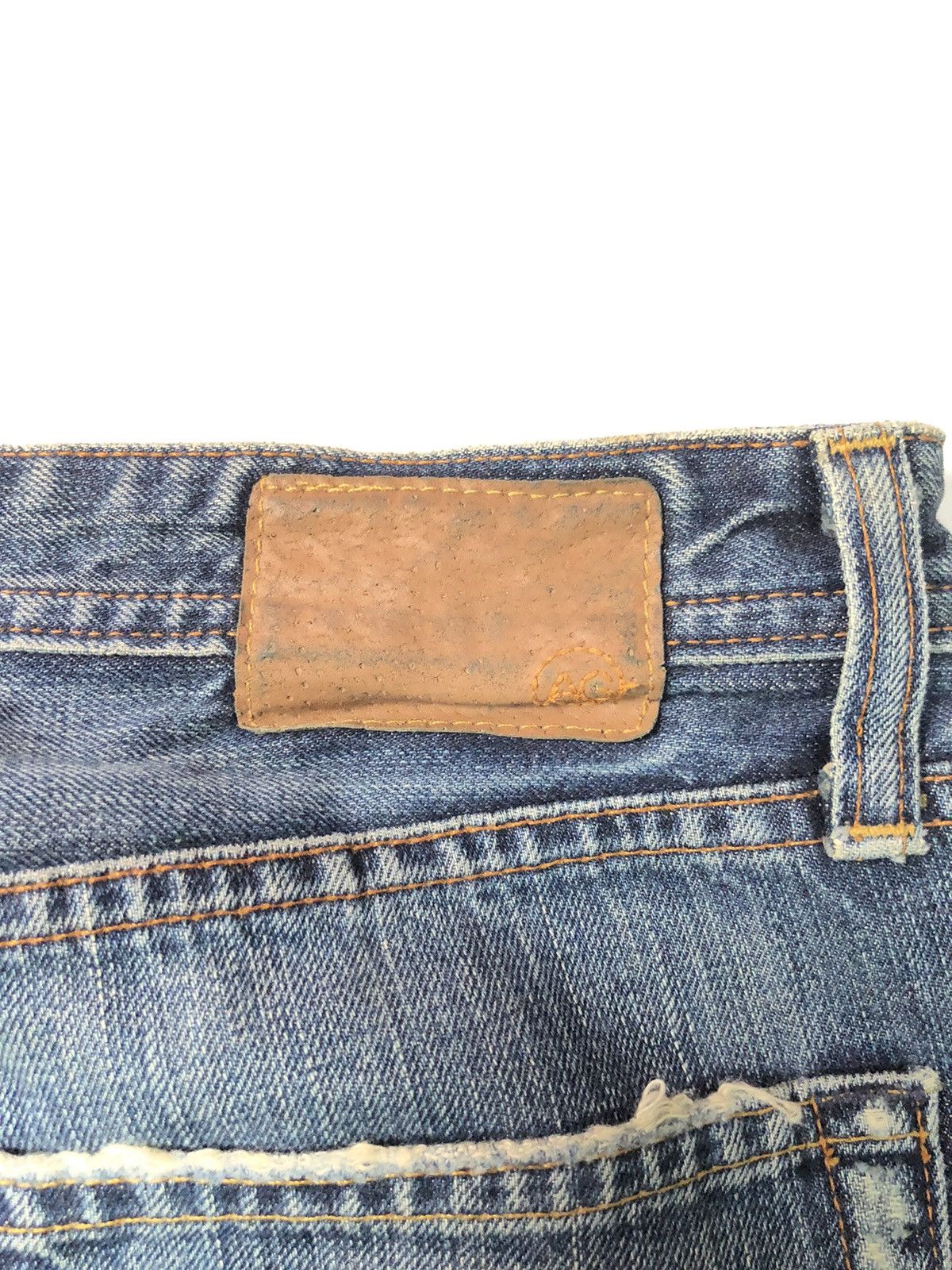 AG Adriano Goldschmied × Designer ADRIANO GOLDSCHMIED DISSTRESSED BLUE WASH DENIM Size US 32 / EU 48 - 16 Thumbnail