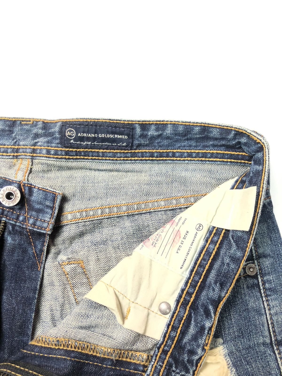 AG Adriano Goldschmied × Designer ADRIANO GOLDSCHMIED DISSTRESSED BLUE WASH DENIM Size US 32 / EU 48 - 8 Thumbnail