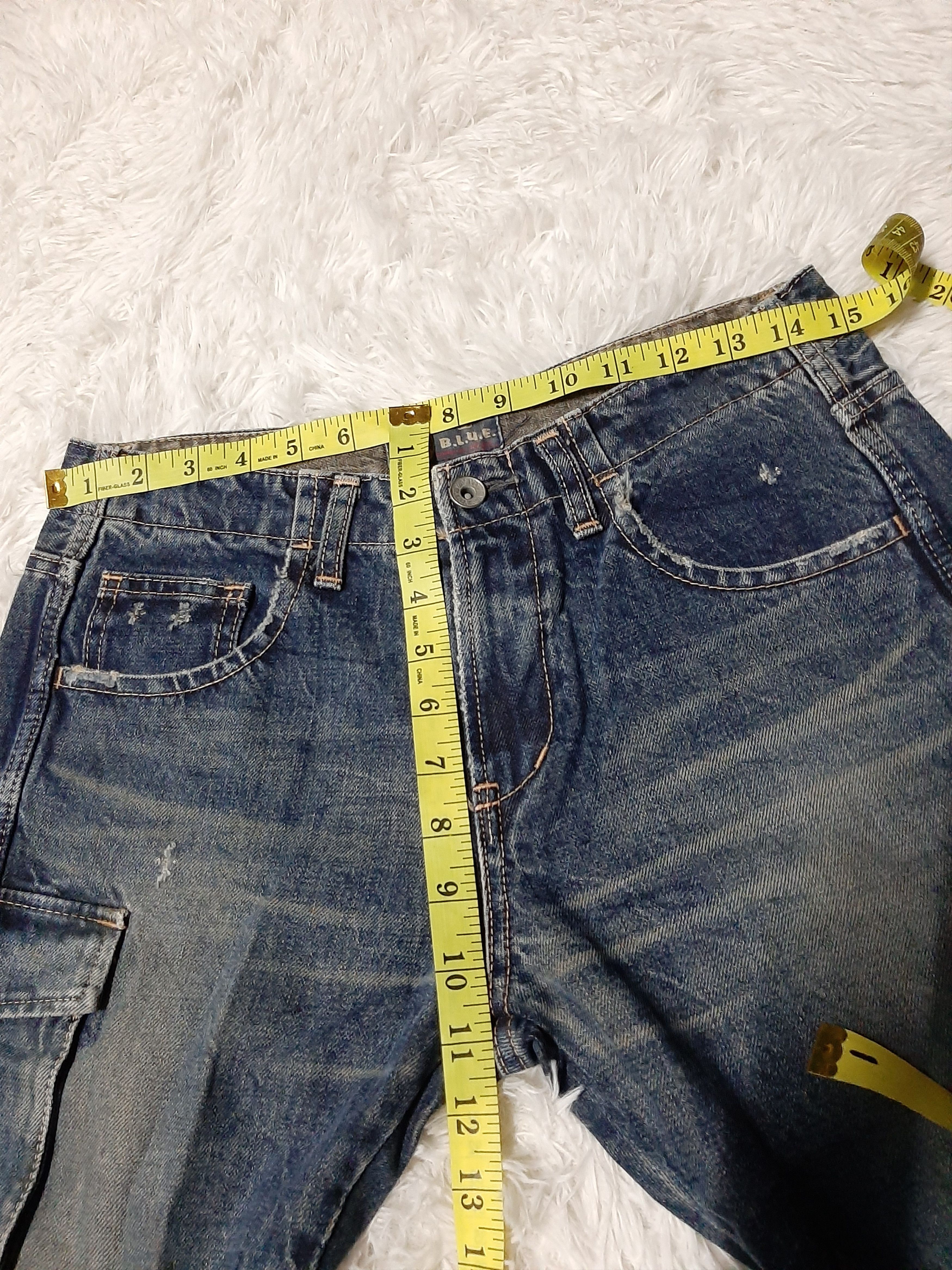 Blue Blue Japan BLUE JAPAN 🇯🇵 DISTRESED SIDE POCKET CARGO DENIM STYLE Size US 30 / EU 46 - 10 Thumbnail