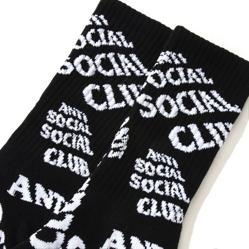 Anti Social Social Club DS SS21 ASSC White Logo No Drama Black socks BAPE KITH KAWS Size ONE SIZE - 4 Thumbnail
