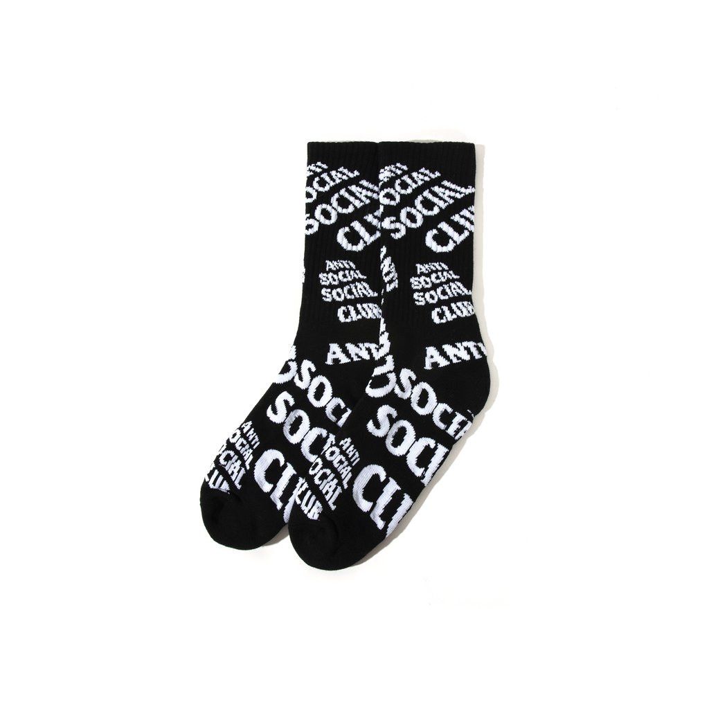 Anti Social Social Club DS SS21 ASSC White Logo No Drama Black socks BAPE KITH KAWS Size ONE SIZE - 3 Thumbnail