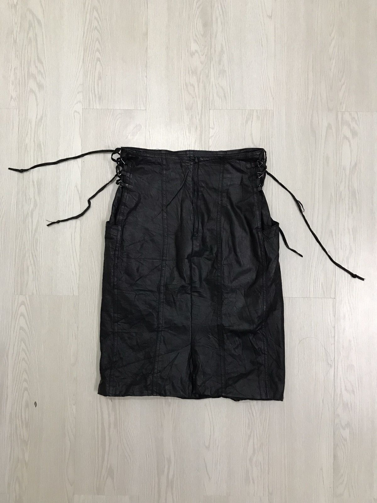 Designer × Leather × Vintage 💥RARE💥 Vintage Leather Skirt Punk Style Balenciaga Size 26" / US 2 / IT 38 - 3 Thumbnail