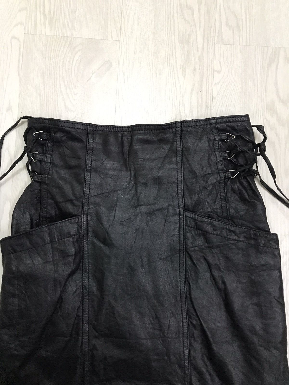 Designer × Leather × Vintage 💥RARE💥 Vintage Leather Skirt Punk Style Balenciaga Size 26" / US 2 / IT 38 - 9 Thumbnail