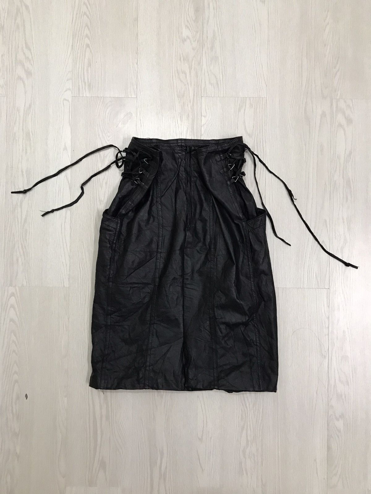 Designer × Leather × Vintage 💥RARE💥 Vintage Leather Skirt Punk Style Balenciaga Size 26" / US 2 / IT 38 - 4 Thumbnail