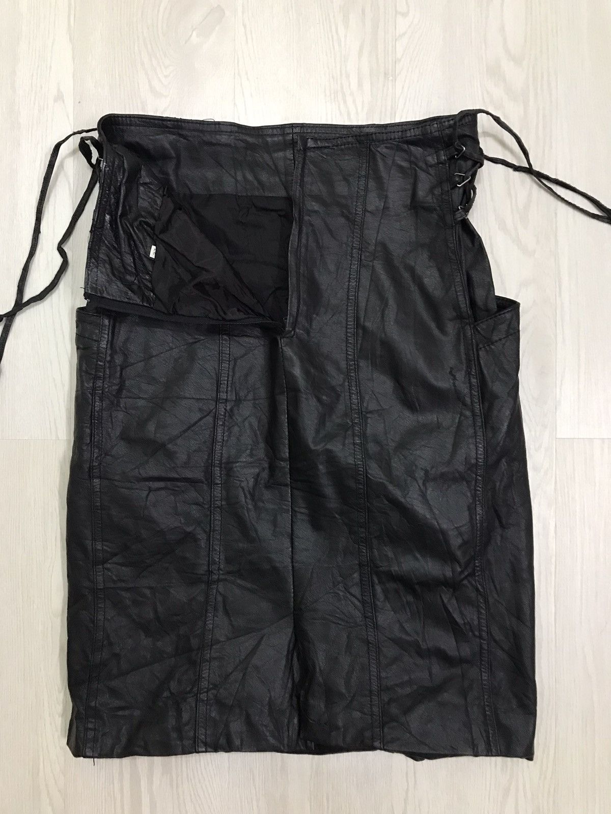 Designer × Leather × Vintage 💥RARE💥 Vintage Leather Skirt Punk Style Balenciaga Size 26" / US 2 / IT 38 - 12 Thumbnail