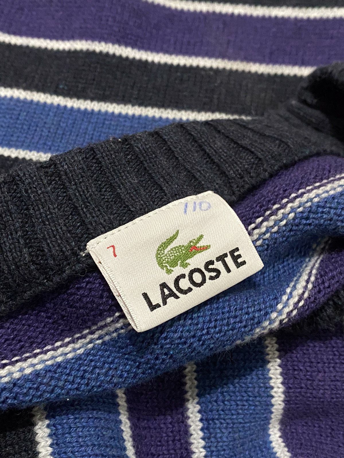 Lacoste Vintage Lacoste Striped Sweater Made In France Size US XXL / EU 58 / 5 - 10 Thumbnail
