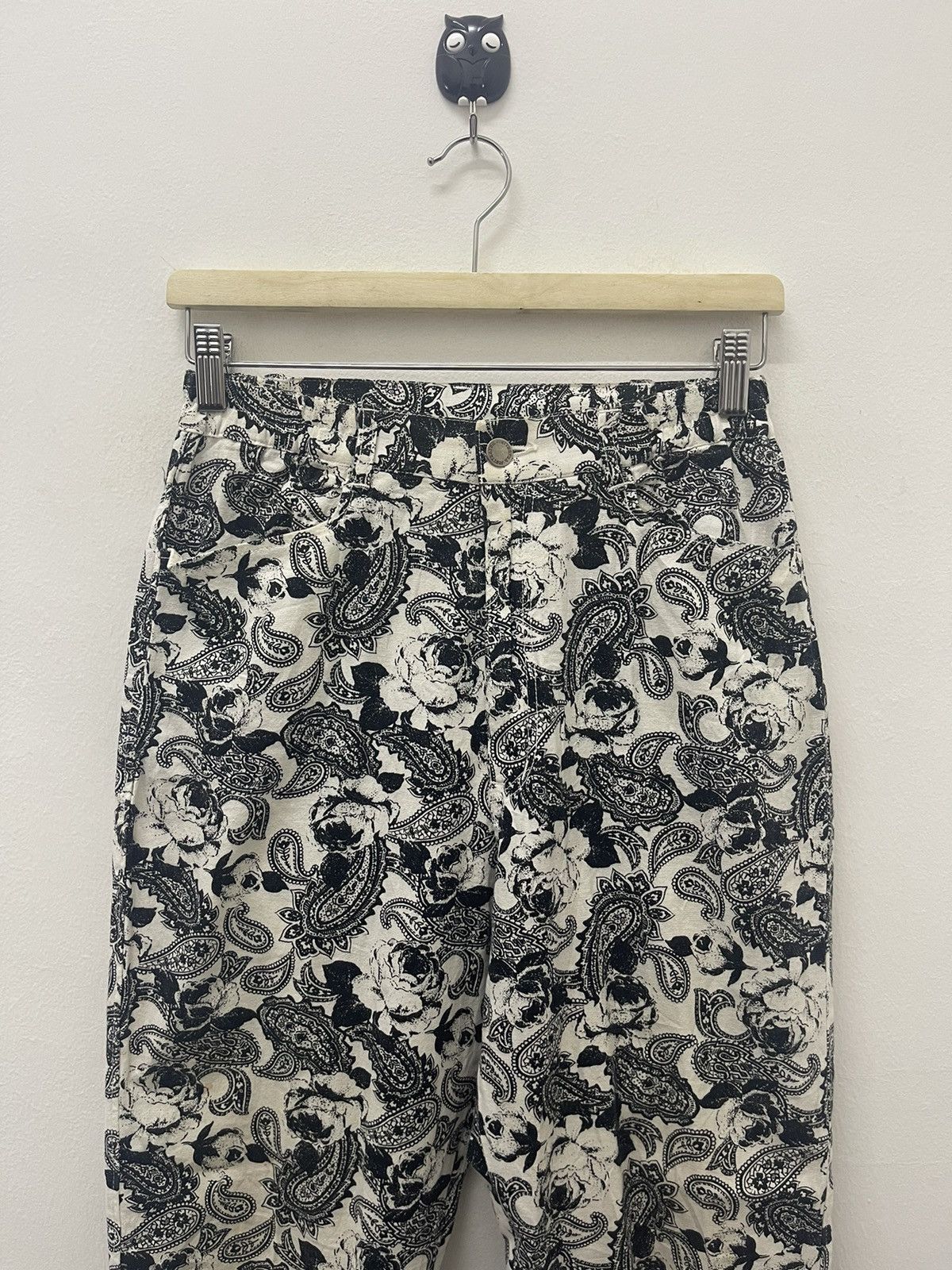 Japanese Brand Rare Vintage JUSTYRAYRA Cottton Hemp Paisley Roses All Over Size 28" / US 6 / IT 42 - 2 Thumbnail