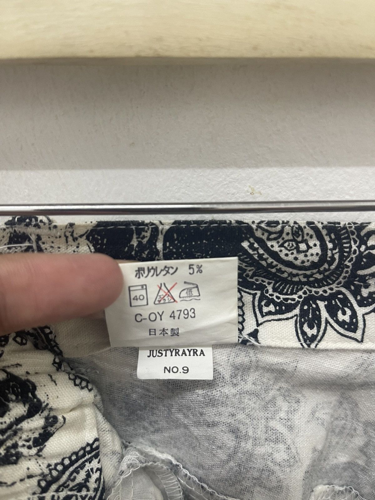 Japanese Brand Rare Vintage JUSTYRAYRA Cottton Hemp Paisley Roses All Over Size 28" / US 6 / IT 42 - 5 Thumbnail