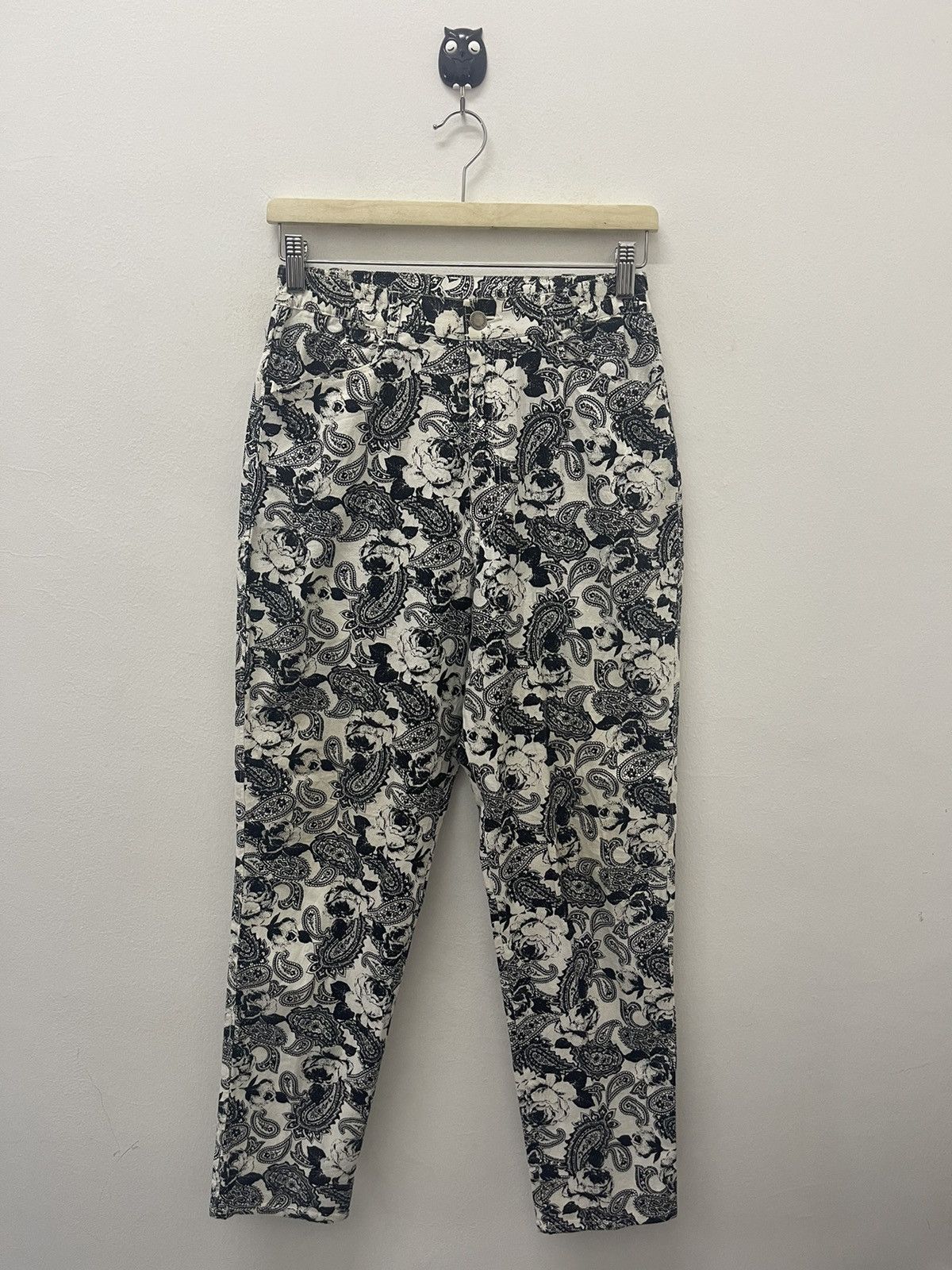 Japanese Brand Rare Vintage JUSTYRAYRA Cottton Hemp Paisley Roses All Over Size 28" / US 6 / IT 42 - 1 Thumbnail
