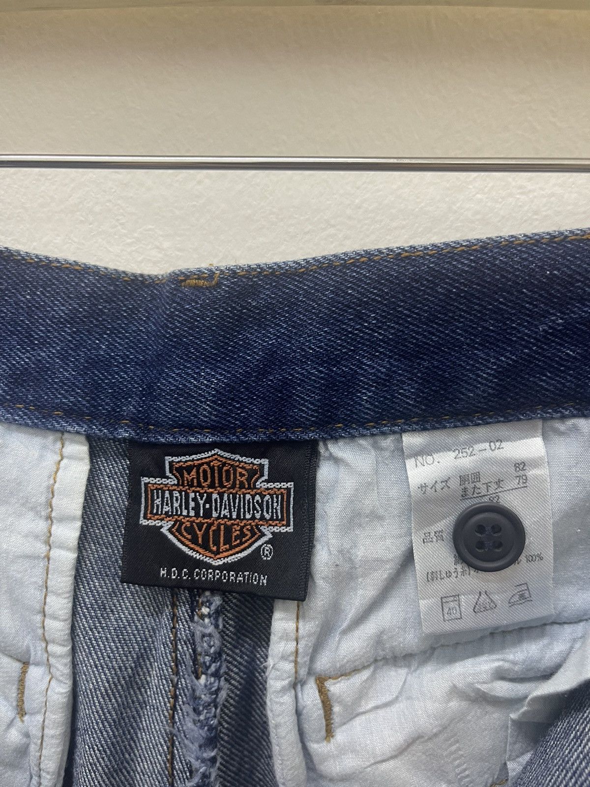 Harley Davidson Rare Vintage HARLEY DAVIDSON Motorcycle Zipper Baggy Style Size US 31 - 8 Thumbnail